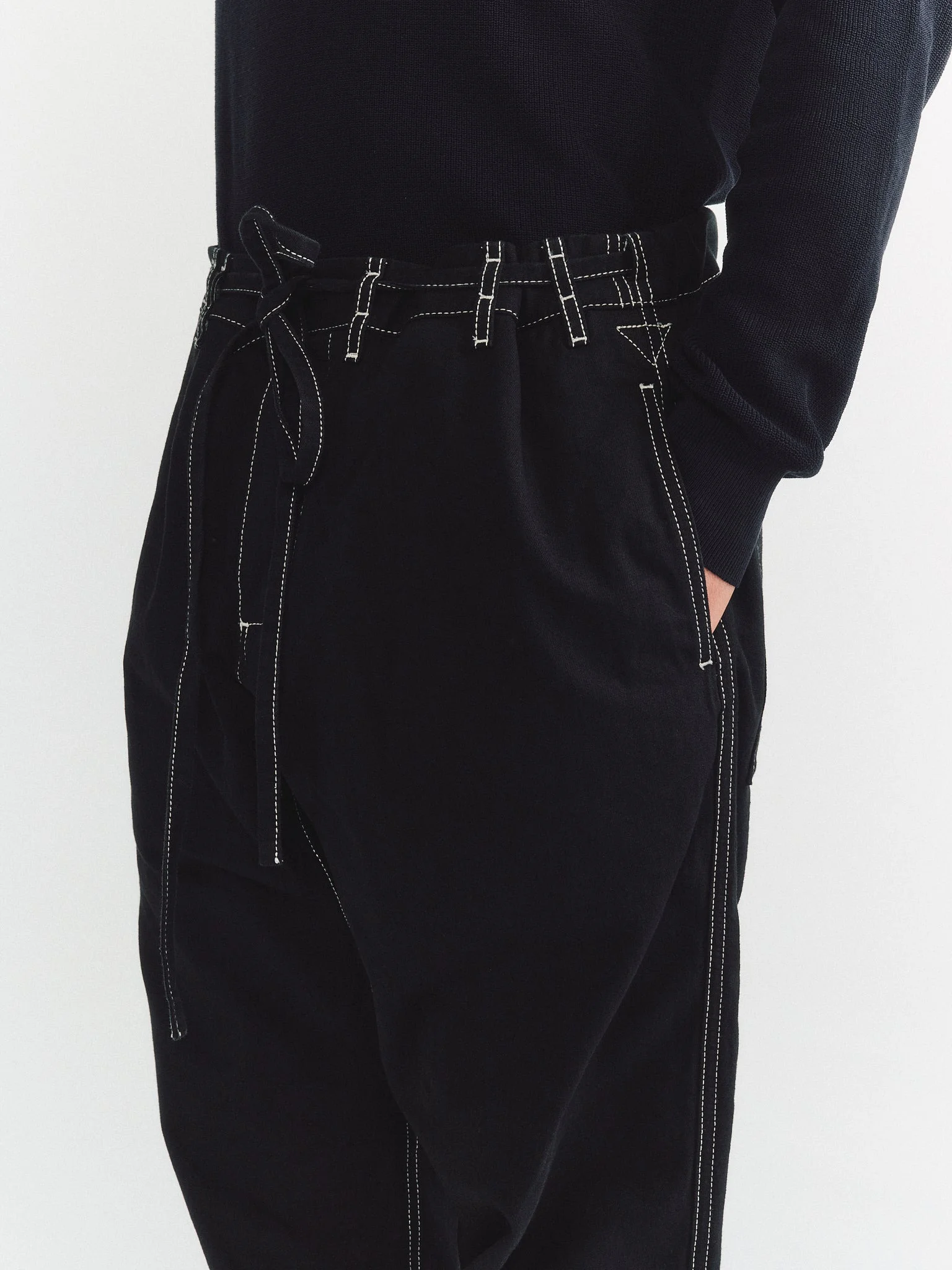 TIE ME UP PANT - DENIM L - BLACK - 1