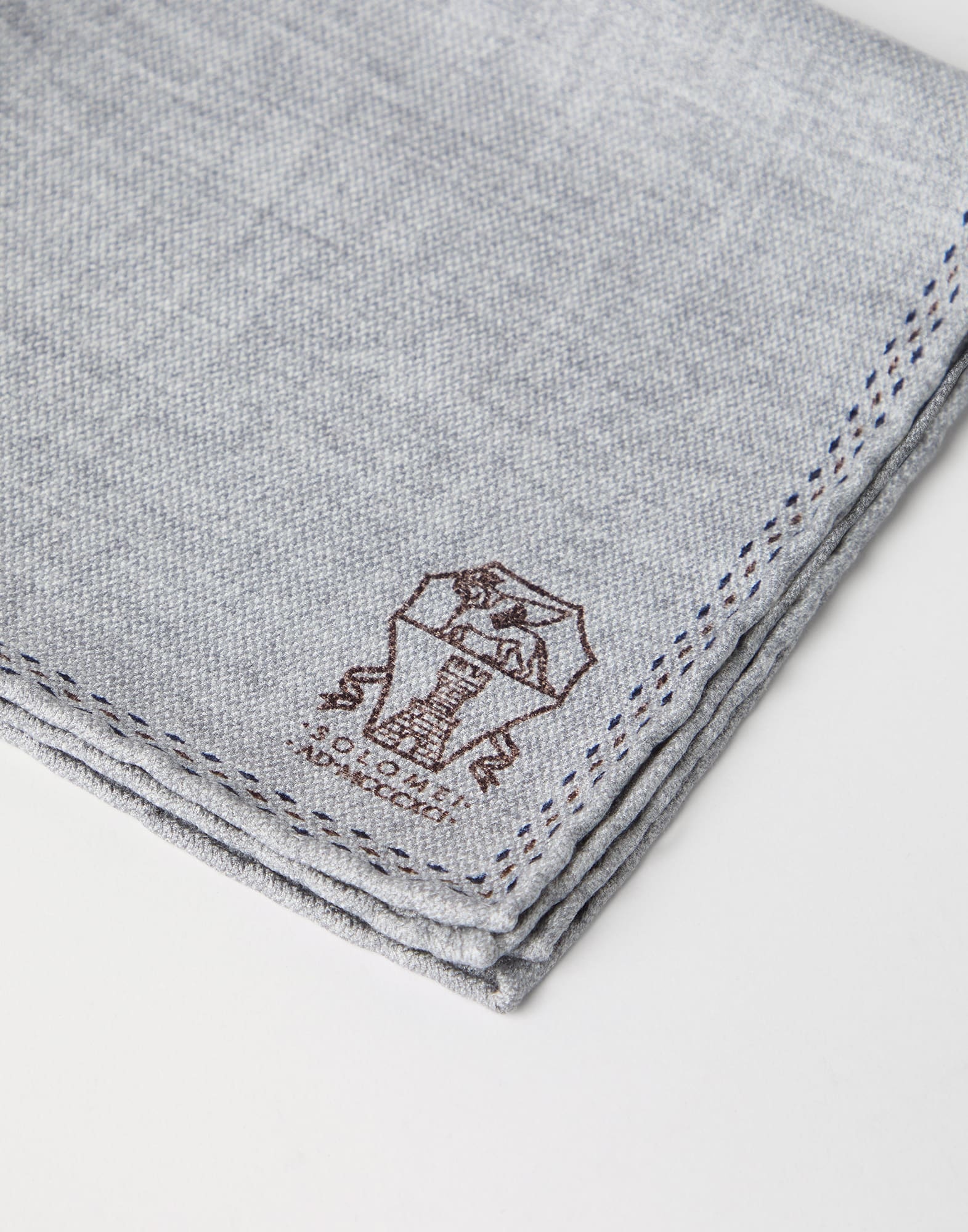 Silk pocket square with printed logo - 2
