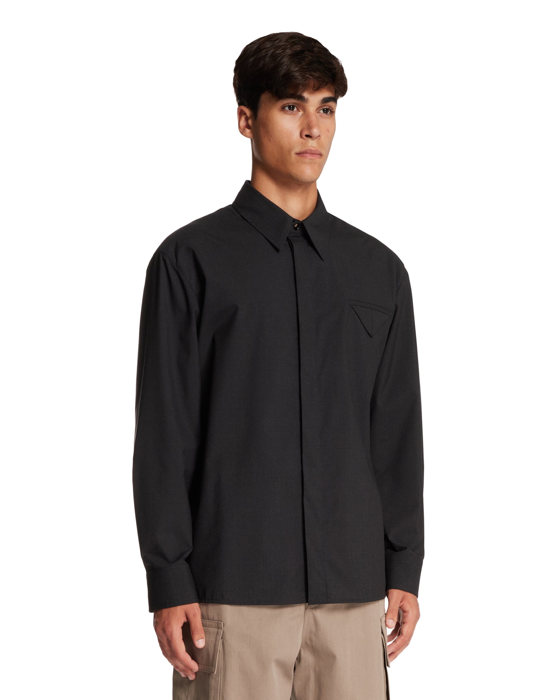 Black Wool Shirt - 4