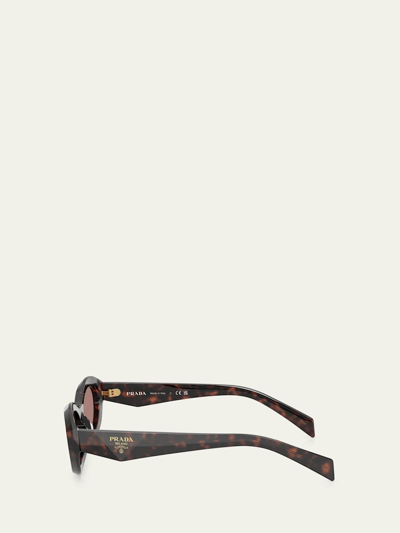 Prada PR 26ZS Beveled Acetate & Plastic Oval Sunglasses outlook