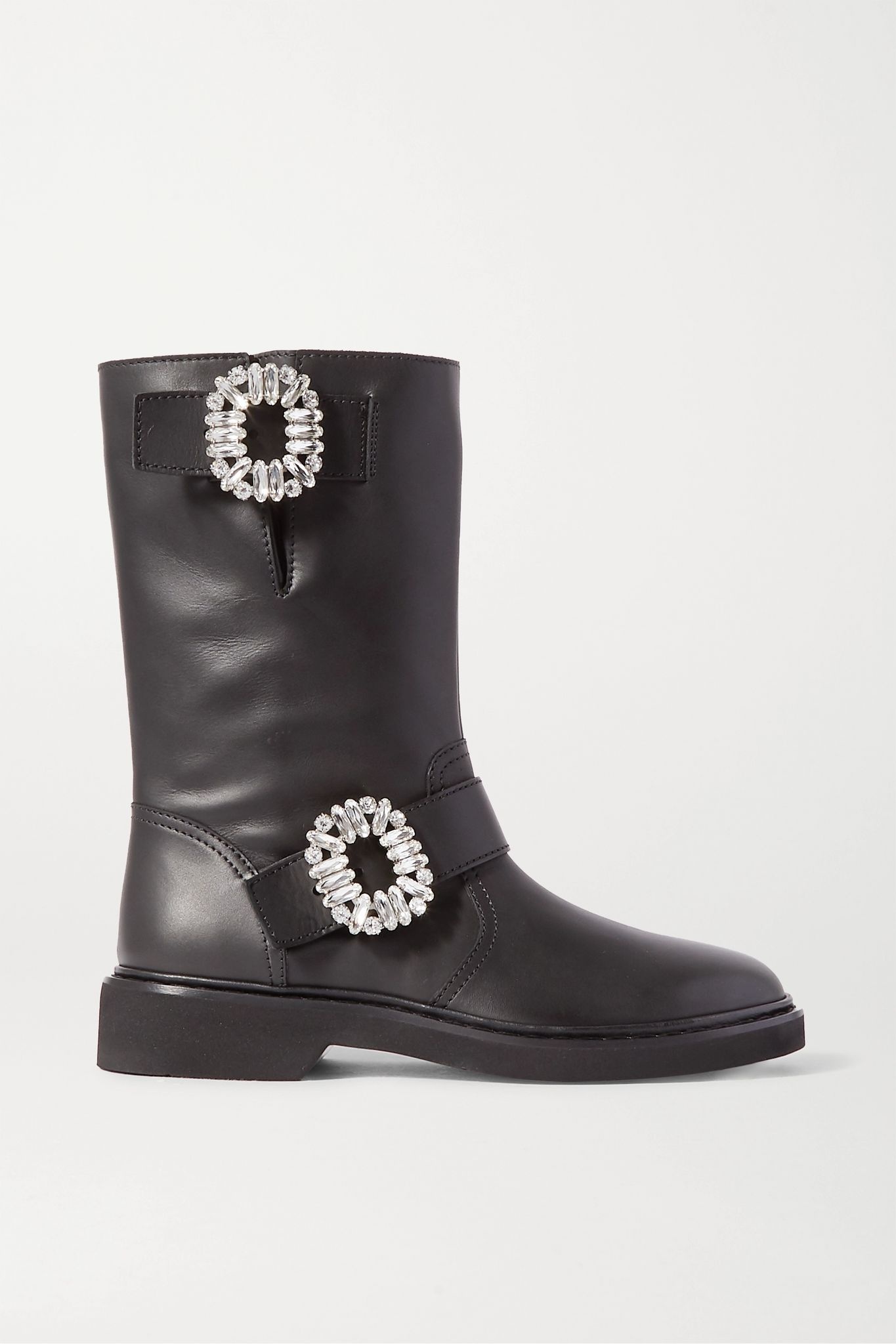 Viv crystal-embellished leather boots - 1