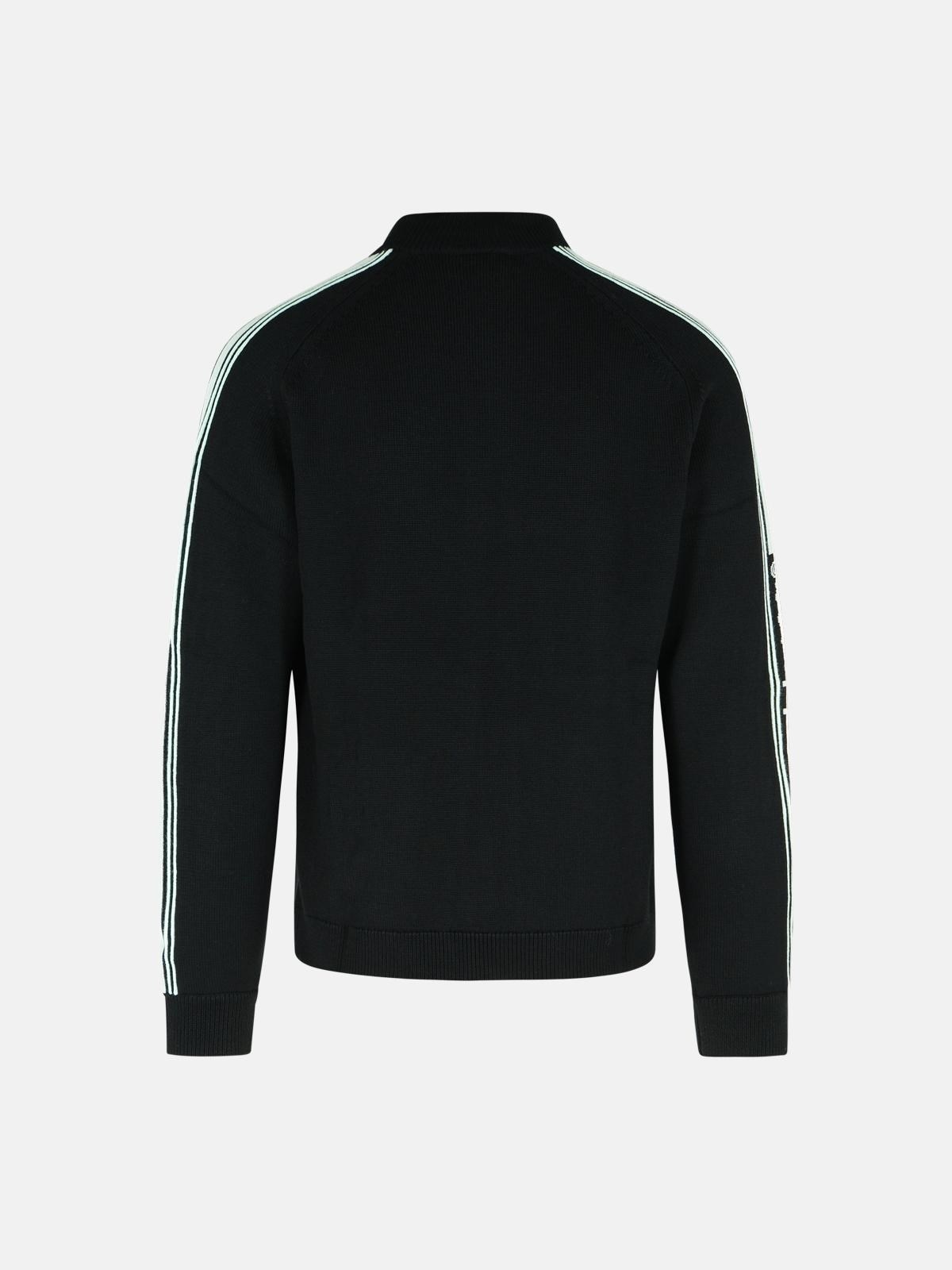 BLACK MERINO WOOL SWEATSHIRT - 3