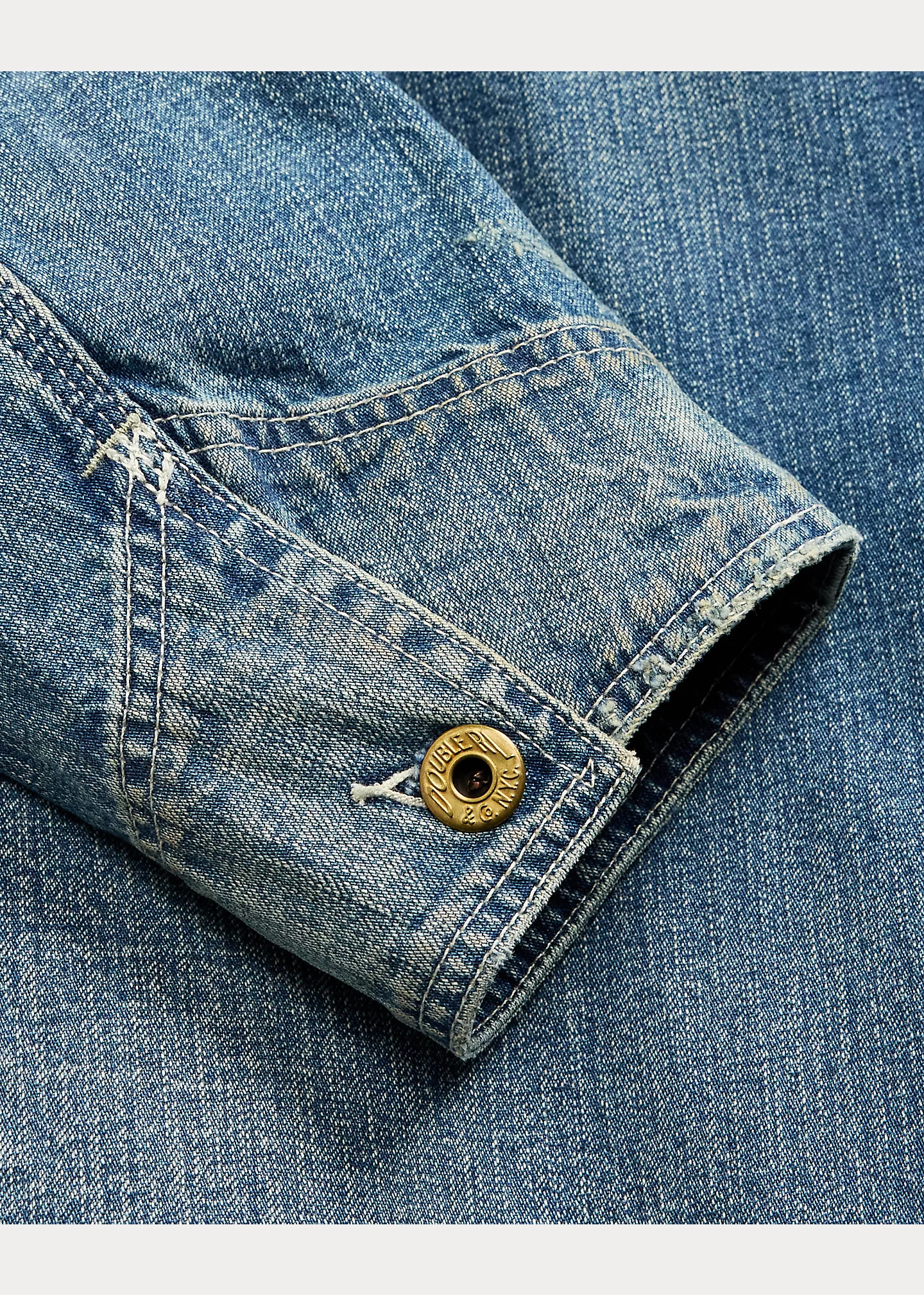Corduroy-Collar Indigo Denim Jacket - 5