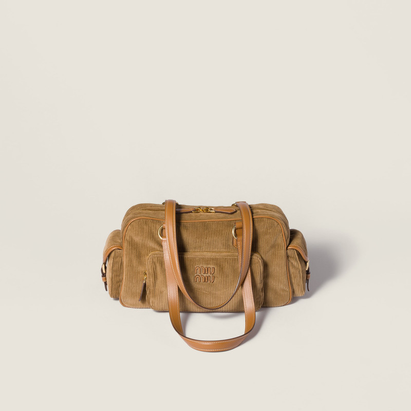 Corduroy Pocket top-handle bag 1