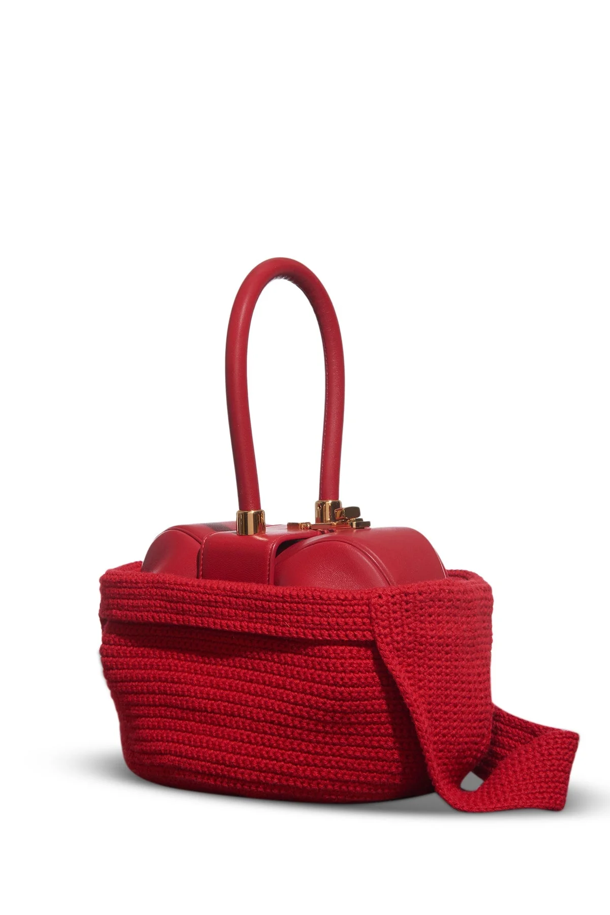 Crossover Knit Bag in Red Cashmere - 1