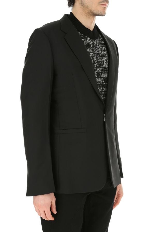 ジャケット Givenchy Black Stretch Wool Blend Blazer Givenchy Givenchy Women Black Stretch Wool Blend Blazer