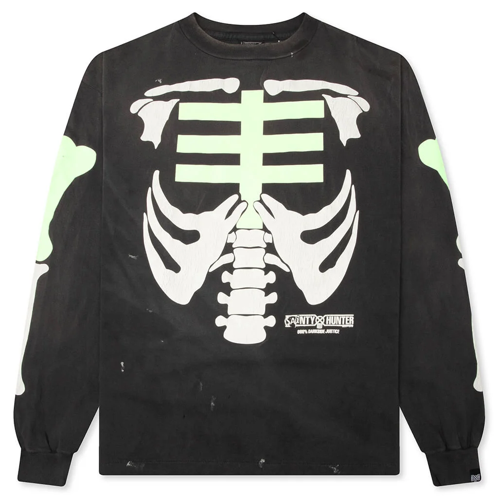 SAINT M6 X BOUNTY HUNTER BONE L/S T-SHIRT - BLACK - 1