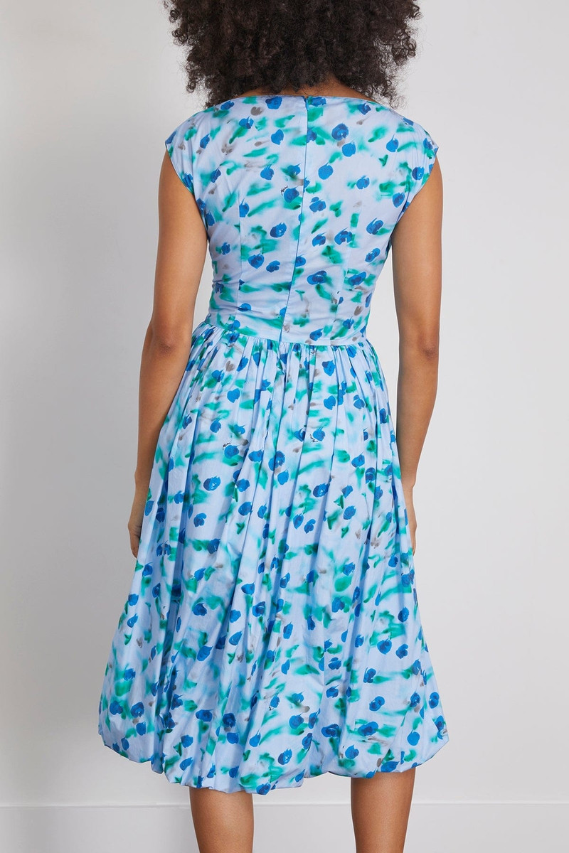 Reverie Sleeveless Poplin Dress in Light Blue 4