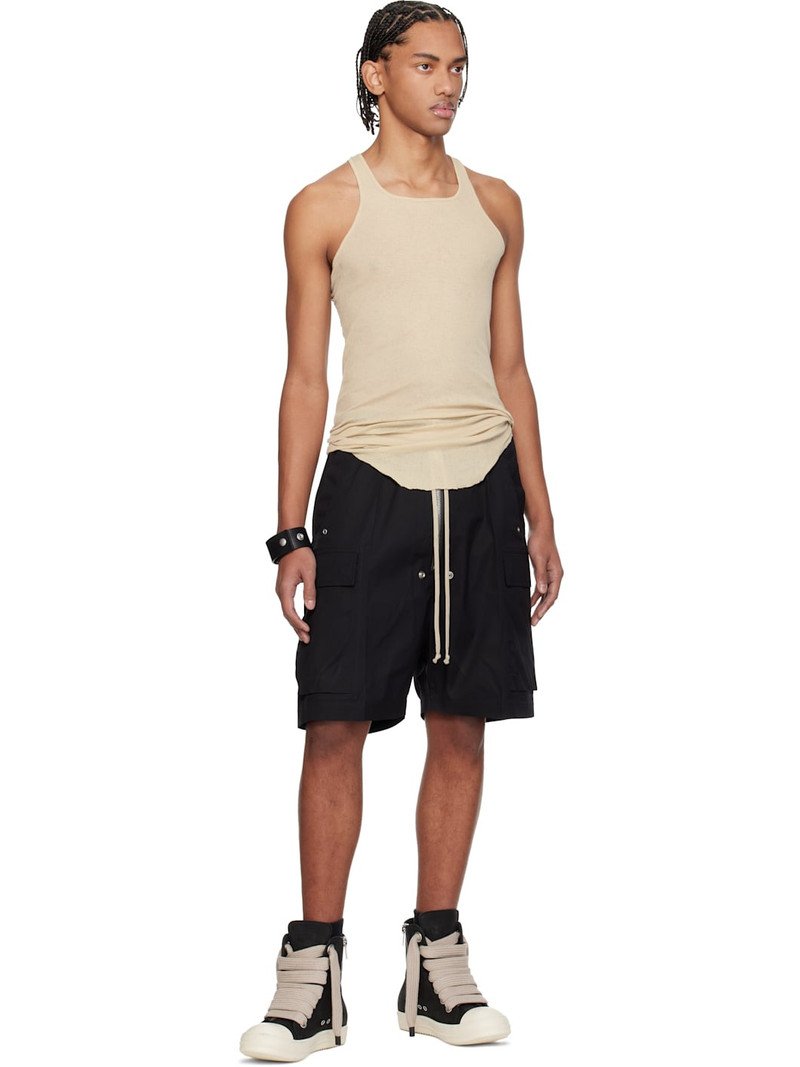 Rick Owens Black Temple Cargobela Shorts outlook