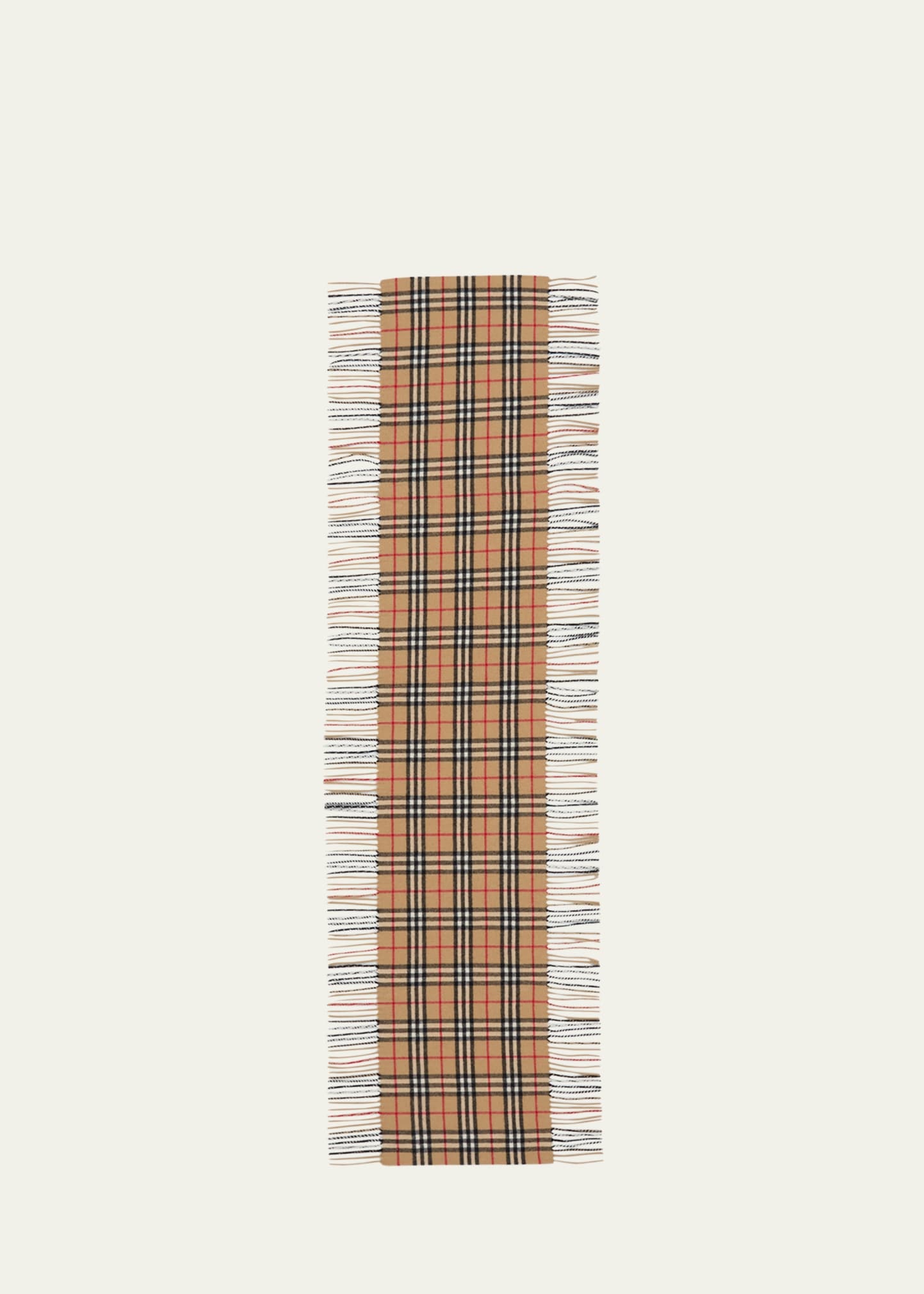 Vintage Check Fringe Cashmere Scarf - 1