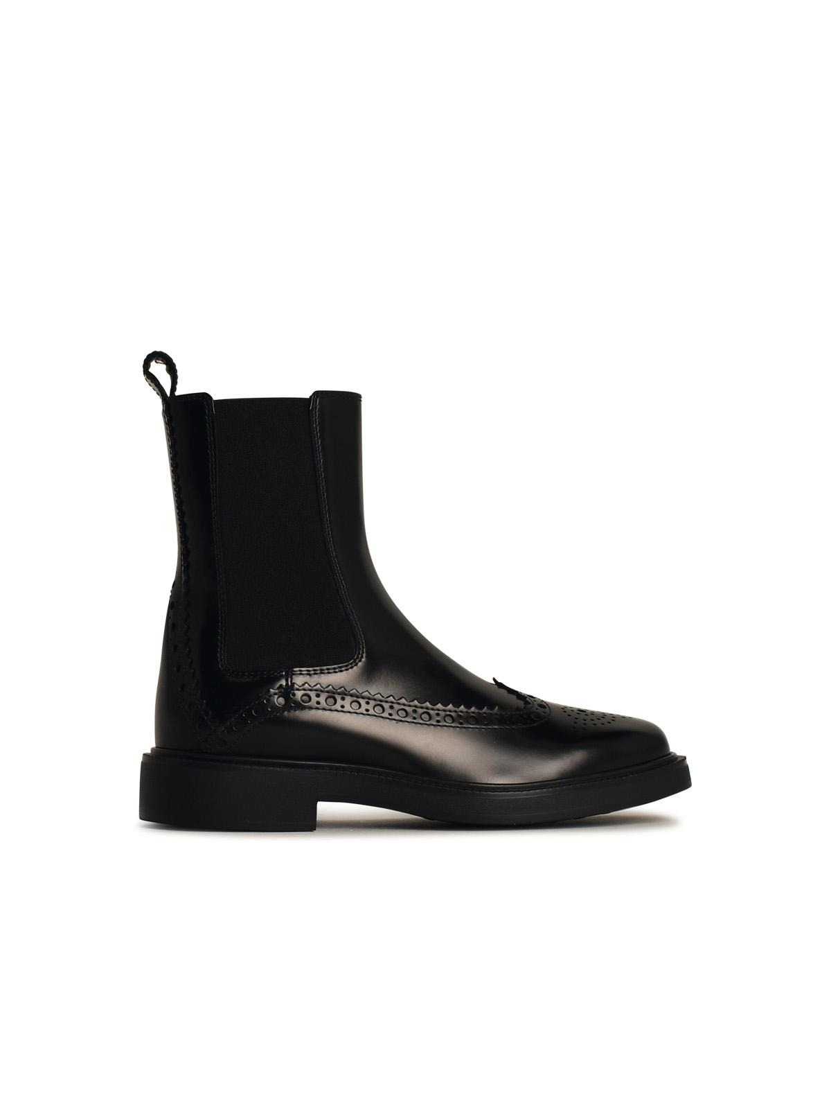Tod's Black Leather Blend Ankle Boots Woman - 1