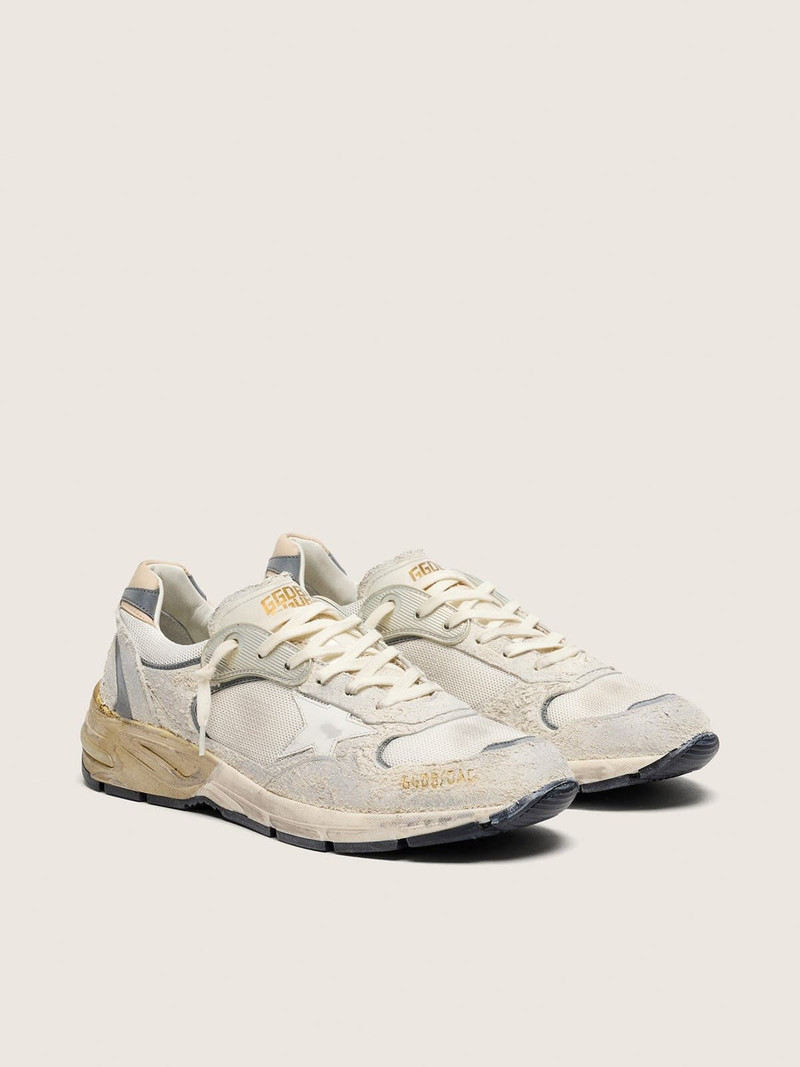 Golden Goose Men's Dad-Star in suede and mesh with white leather star and beige leather heel tab outlook