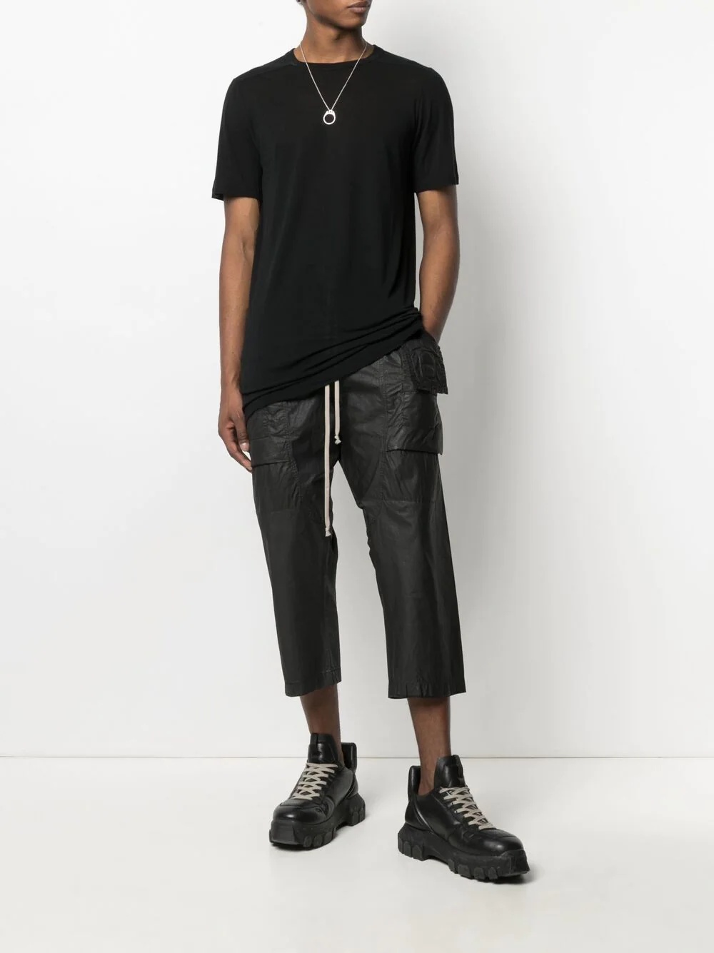 drop-crotch cropped trousers - 2