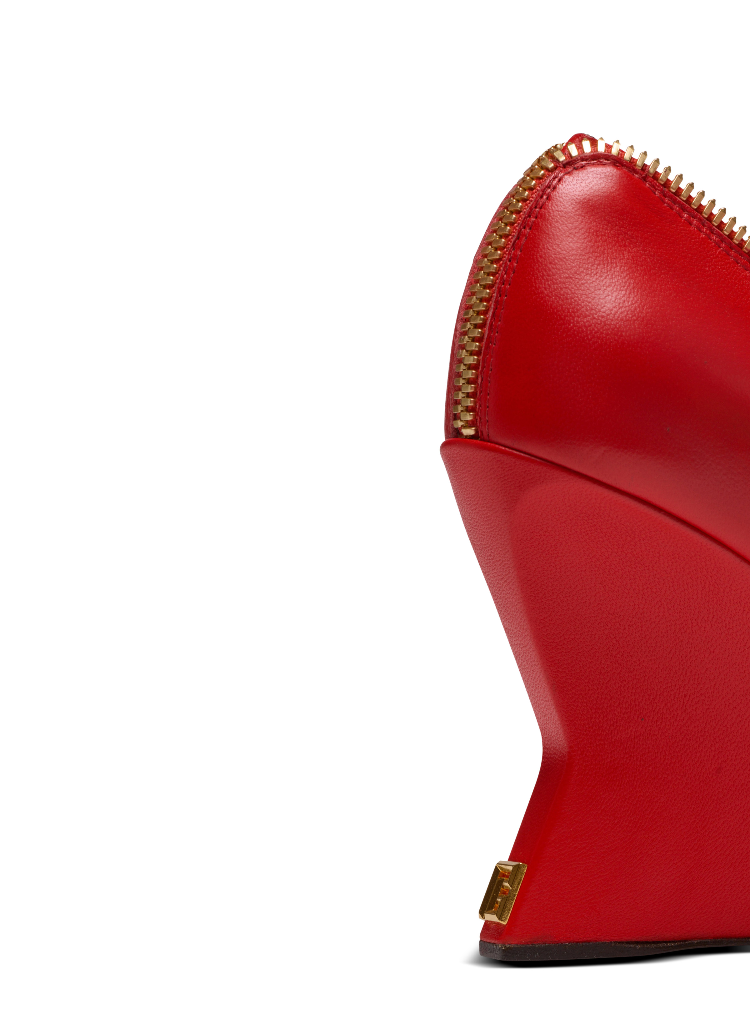 Zip Wedge pumps in lambskin leather - 7