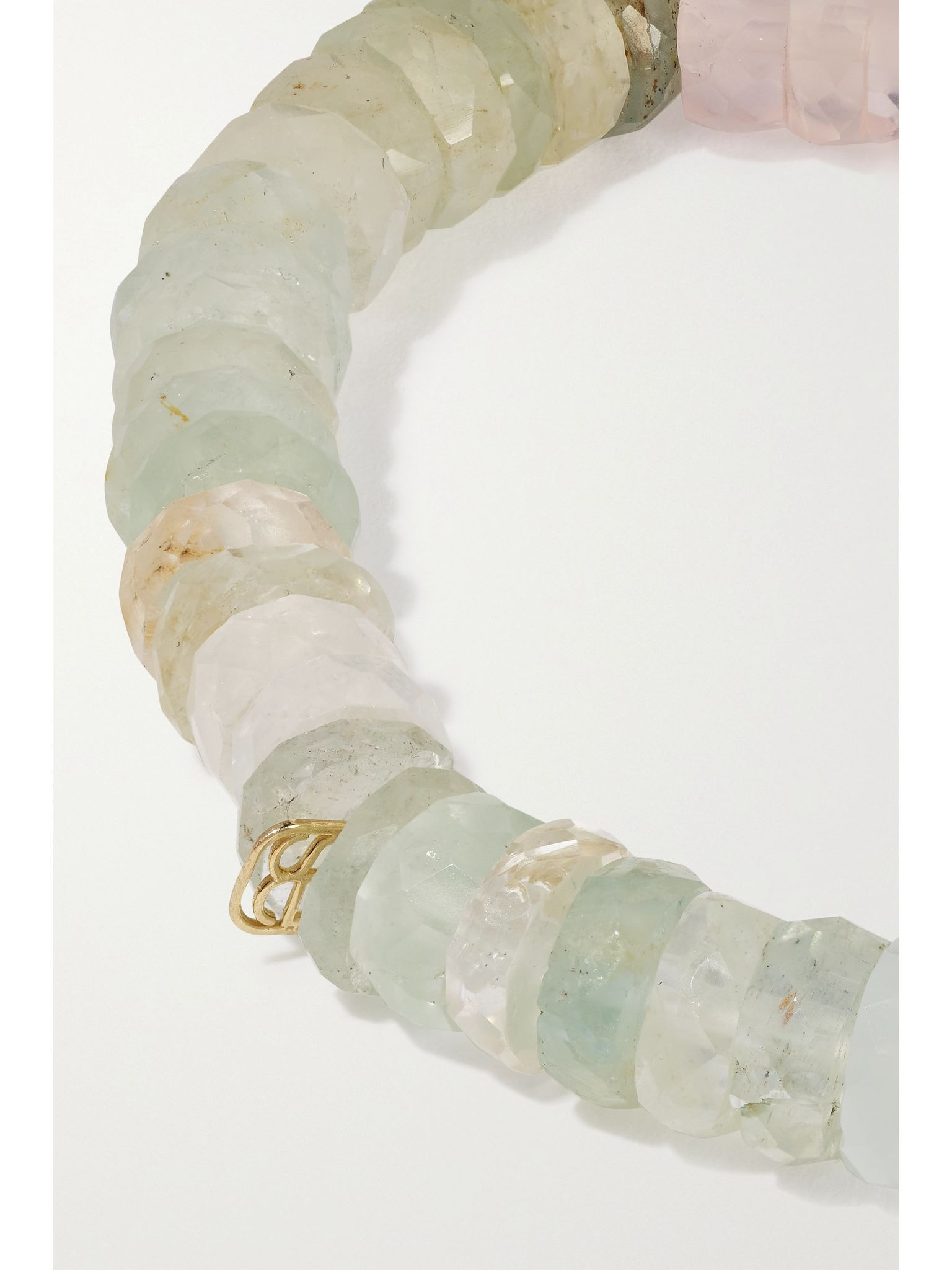 Whale 14-karat gold, aquamarine and diamond bracelet Baby pink - 3