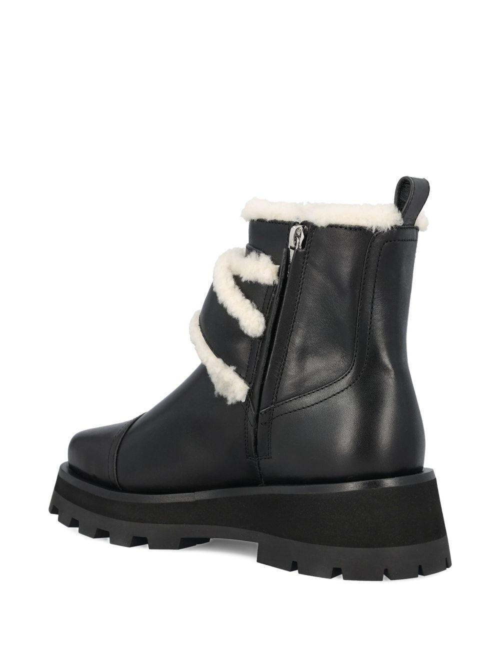 shearling-trimmed boots - 4