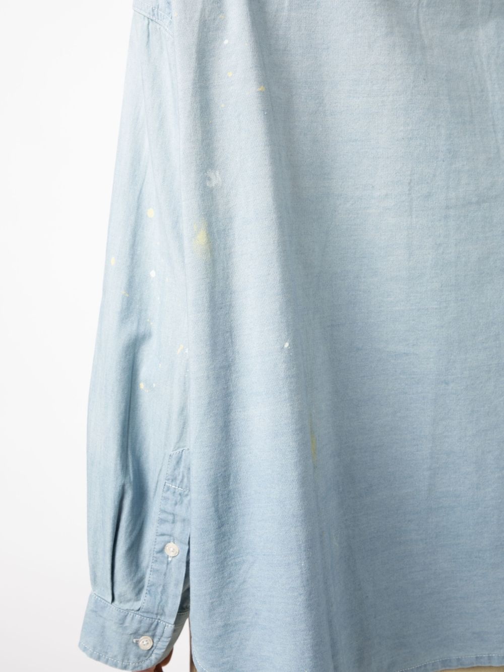 paint-splatter chambray shirt - 5