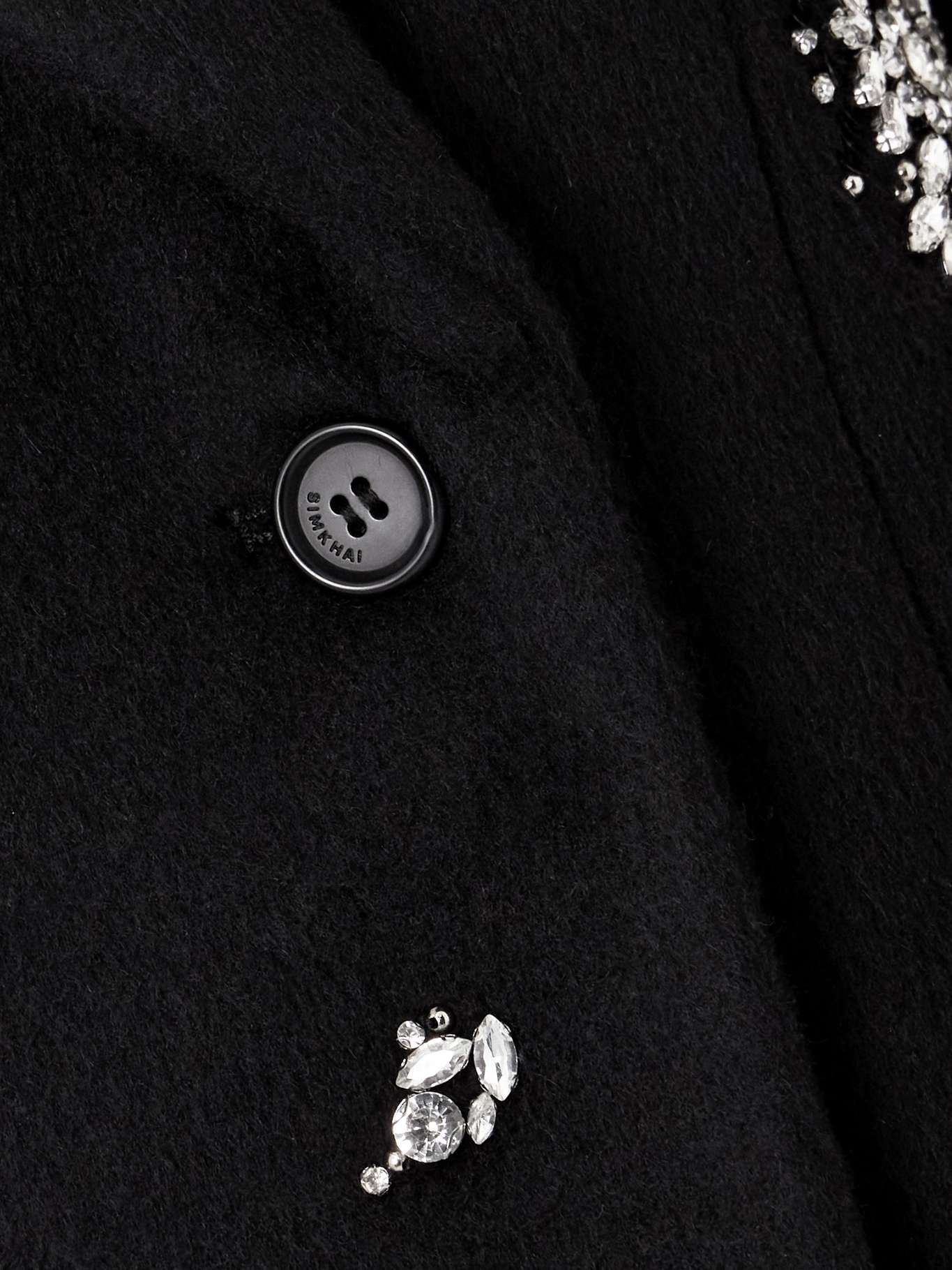 Gianni crystal-embellished brushed wool-blend coat - 5