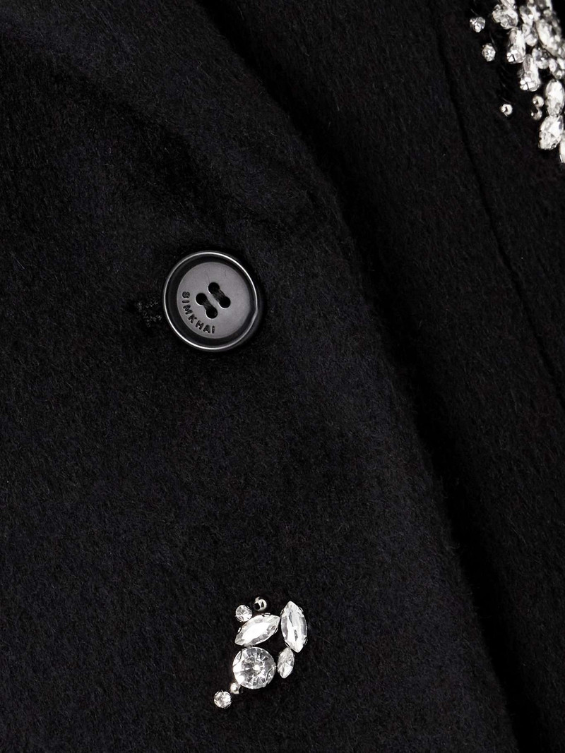 Gianni crystal-embellished brushed wool-blend coat 5