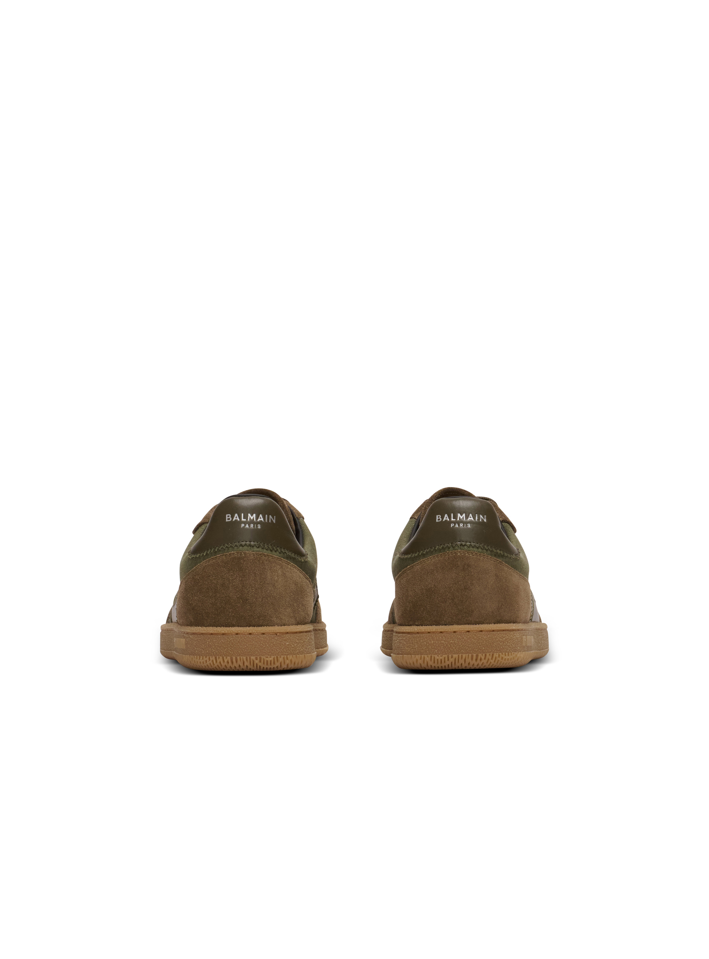 Leather and canvas Balmain Swan trainers - 5