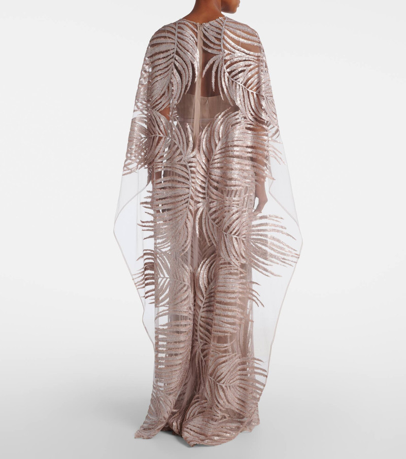 Embroidered sheer tulle gown 3