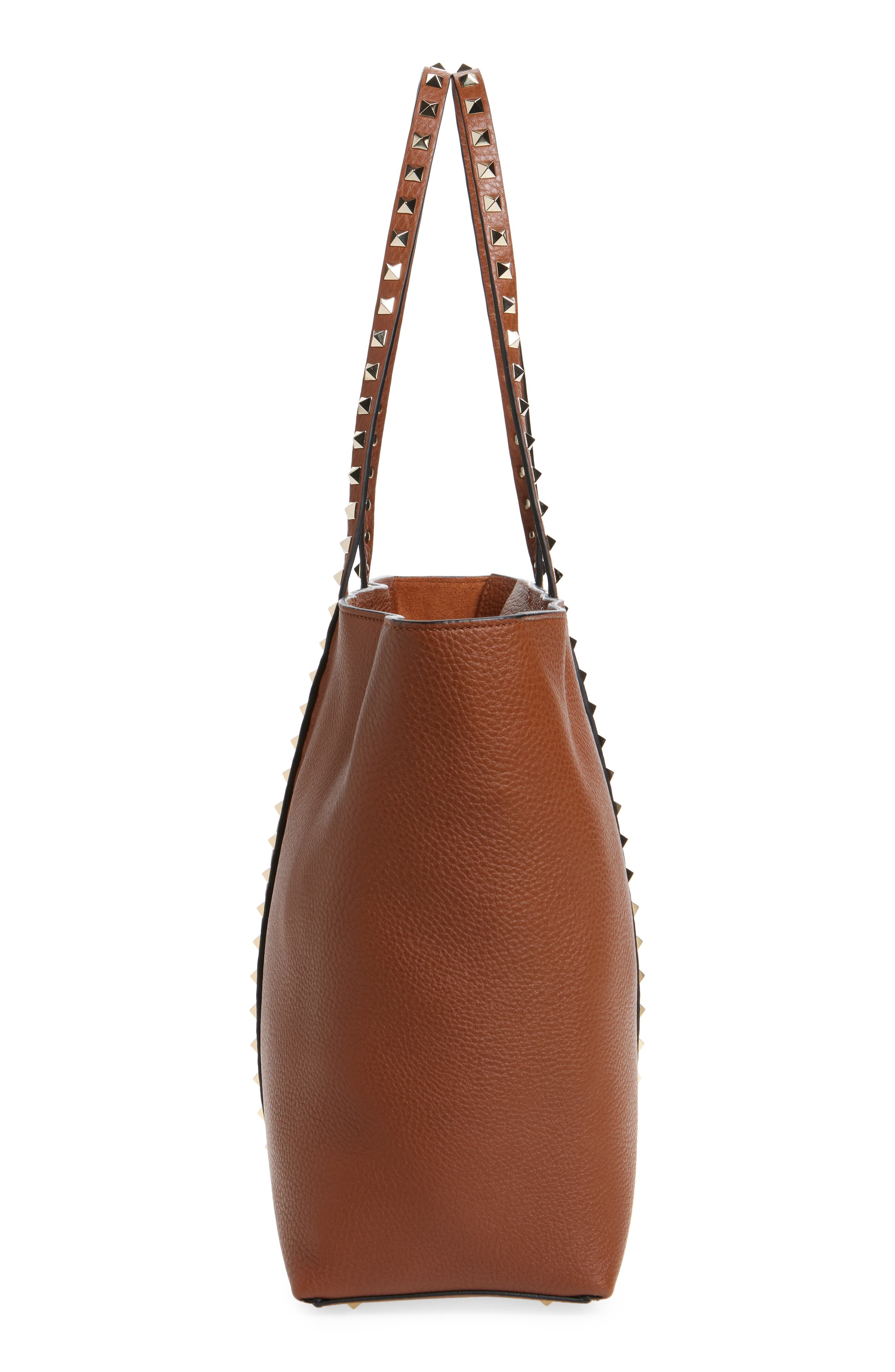 Valentino Garavani Medium Rockstud Leather Tote in Saddle at Nordstrom - 6