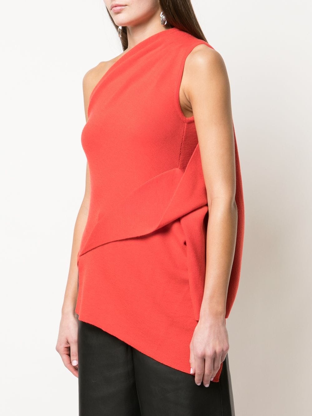 one-shoulder draped top - 3