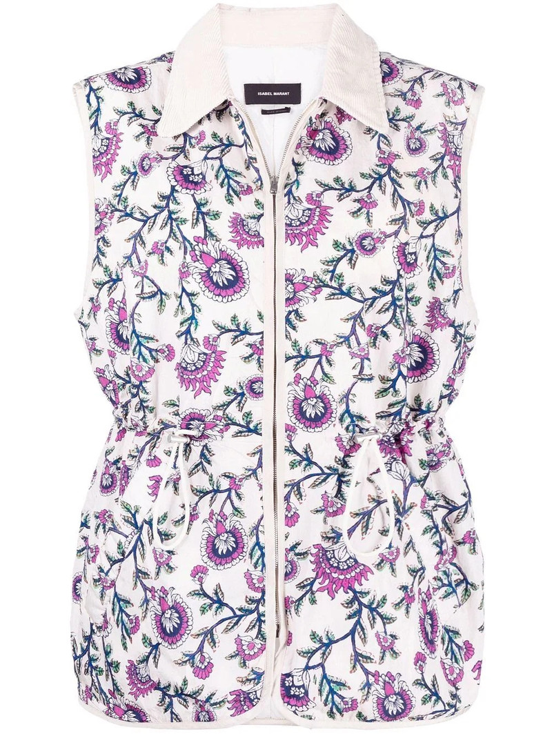 floral-print gilet 1