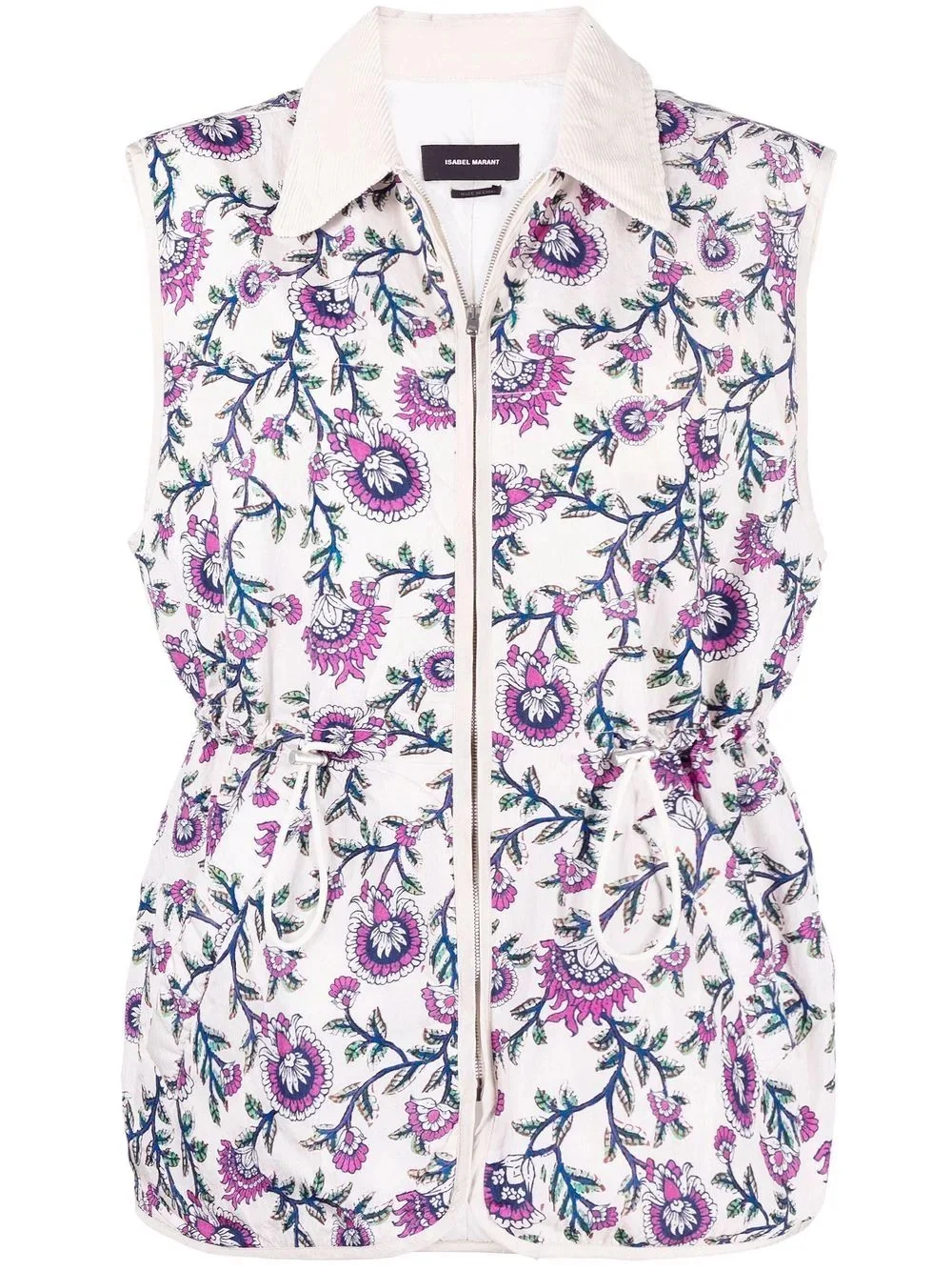 floral-print gilet - 1