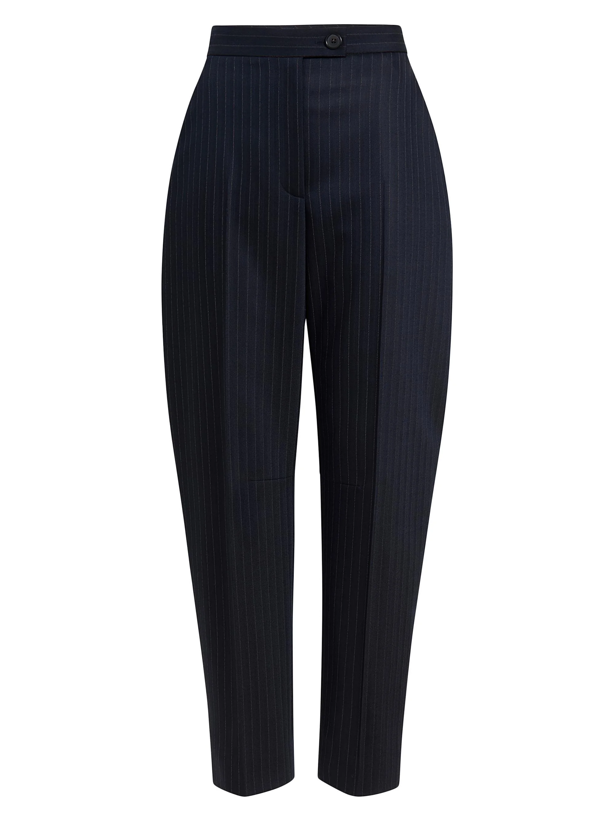Women's Jude Striped Pintucked Pants - Navy White - 1