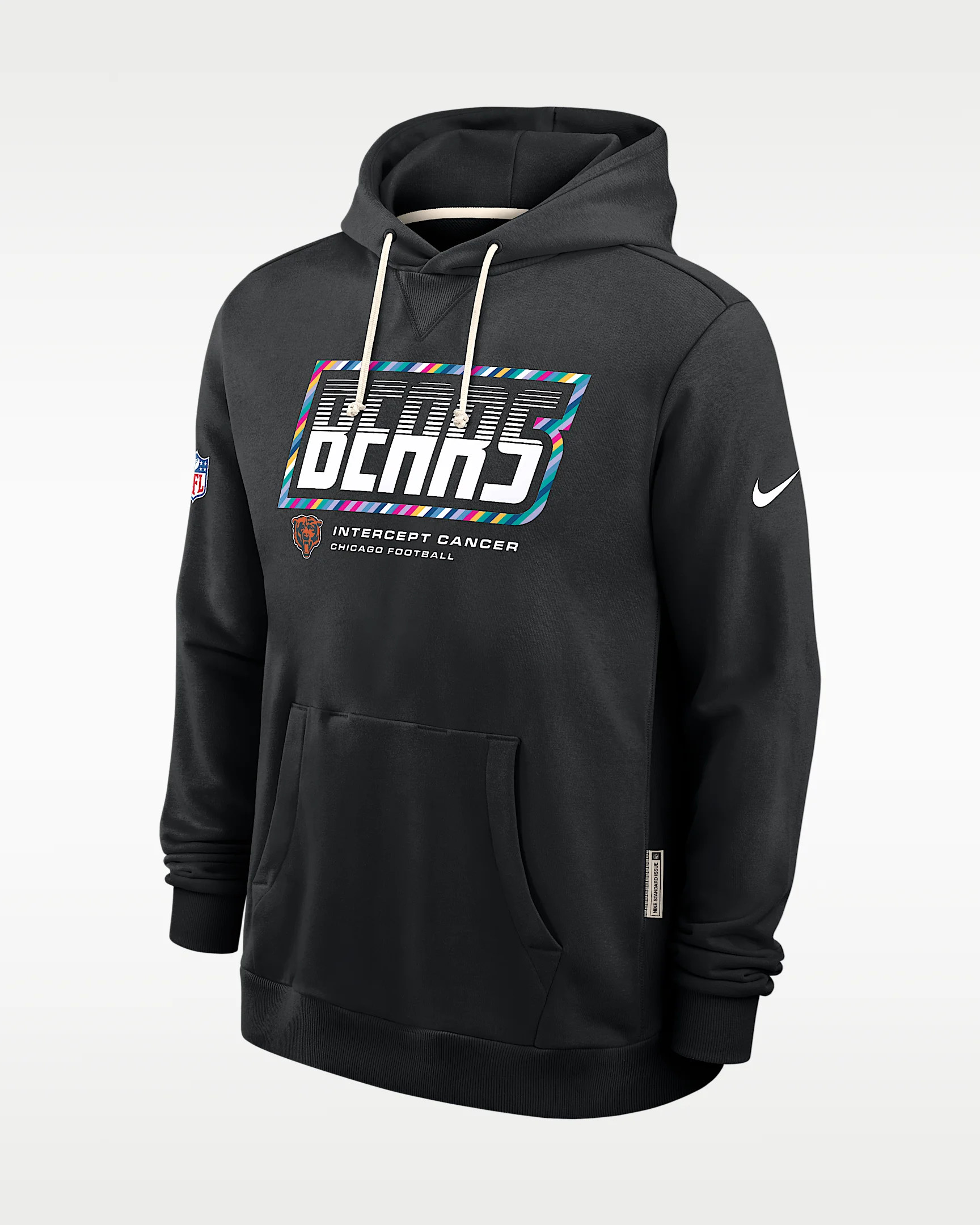Chicago Bears Crucial Catch Sideline Standard Issue Men's Nike Dri-FIT NFL Pullover Hoodie - 1