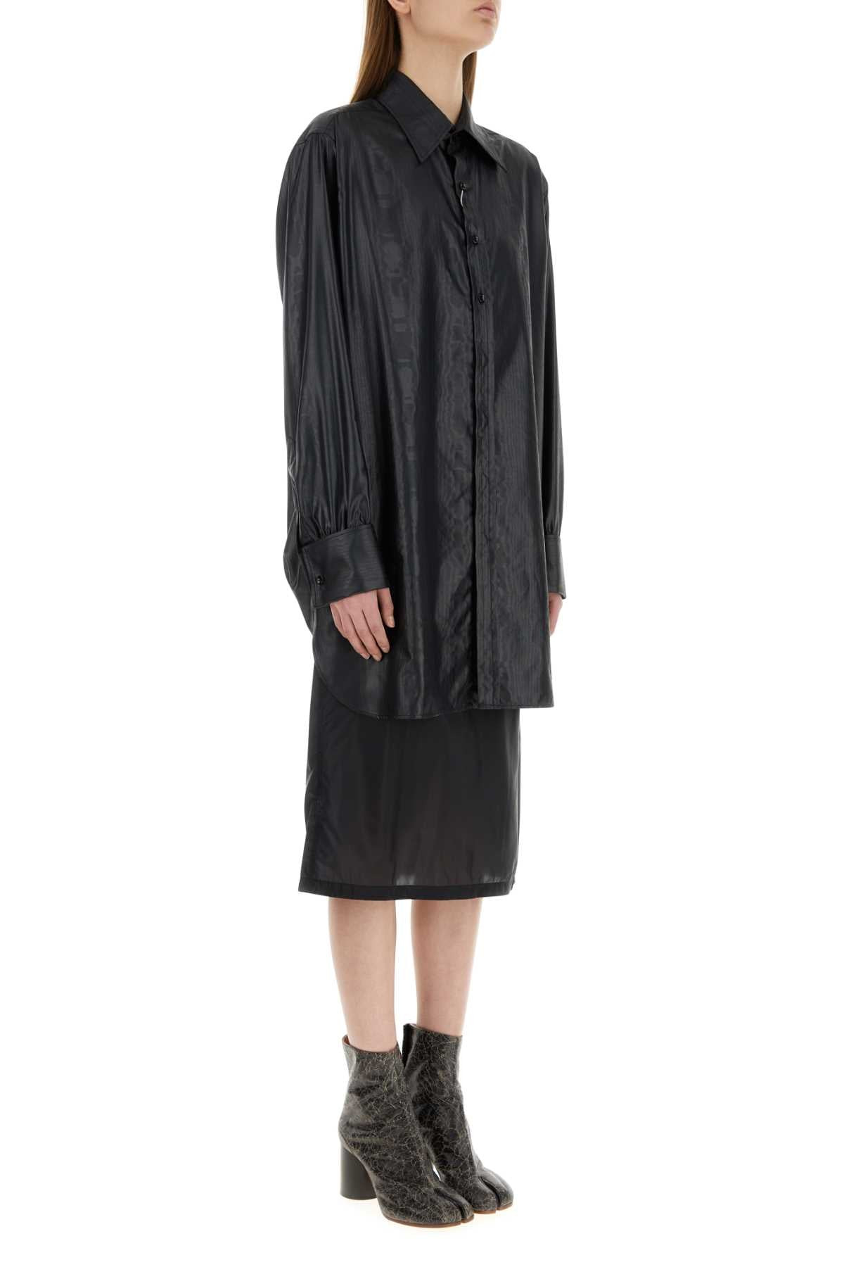 Maison Margiela Women Black Fabric Oversize Shirt - 3