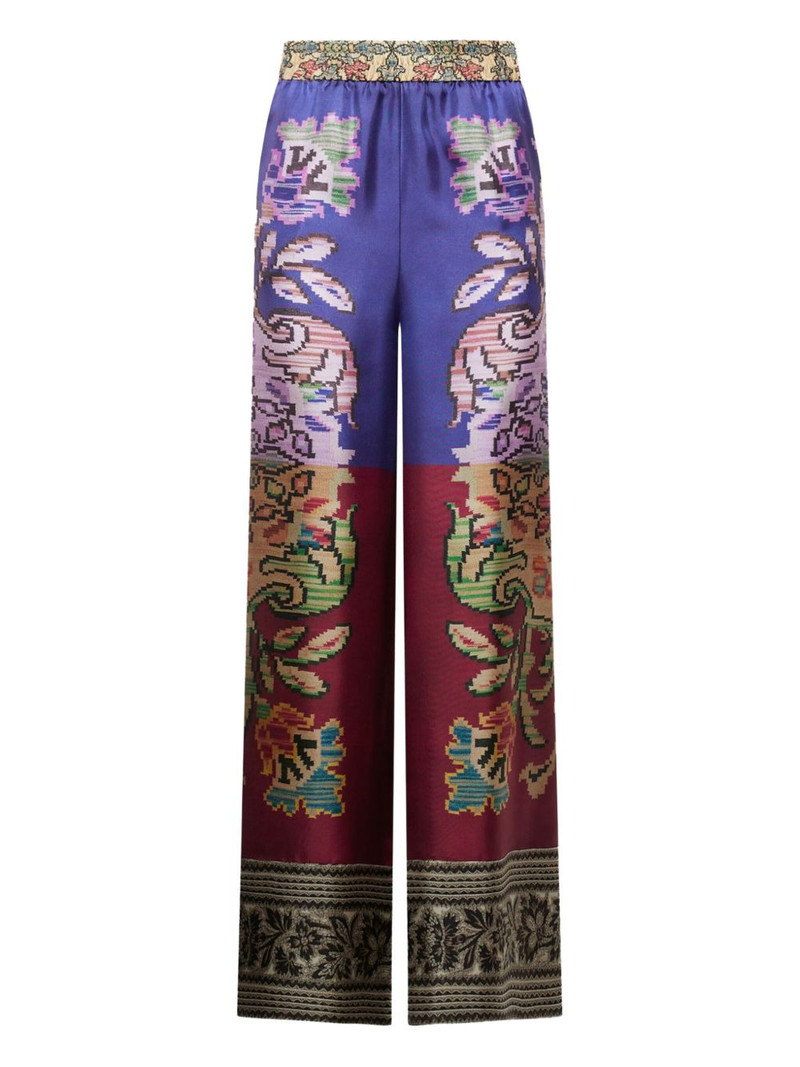 floral-patterned silk trousers 3