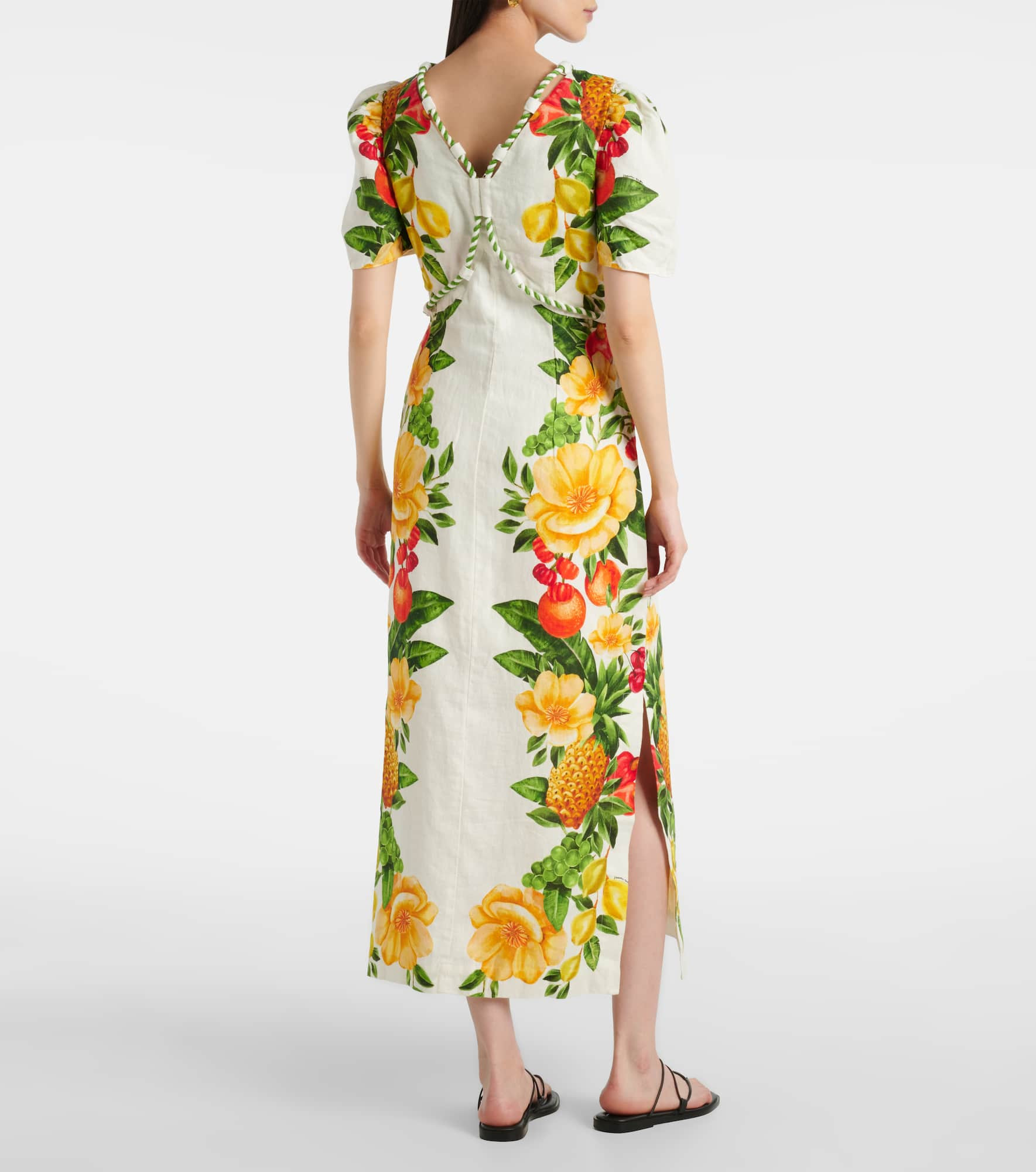 Floral linen maxi dress - 3