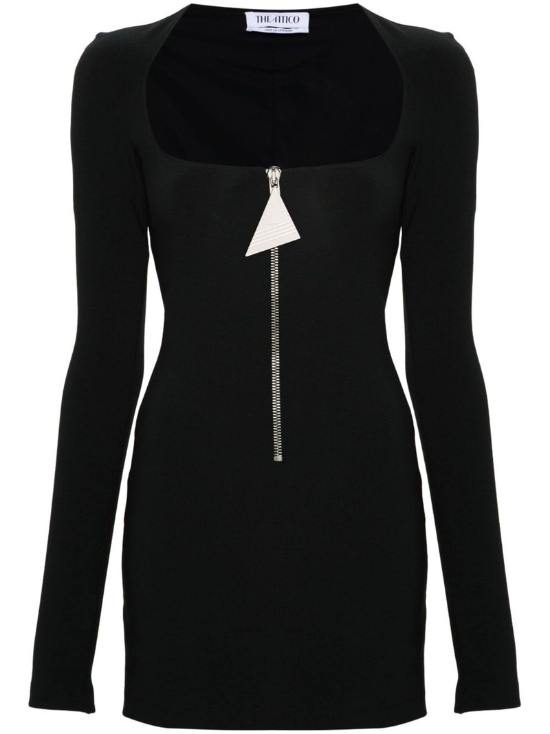 scoop-neck 미니 드레스 - 1