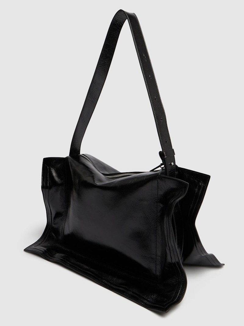 Wire Cabas leather shoulder bag 6