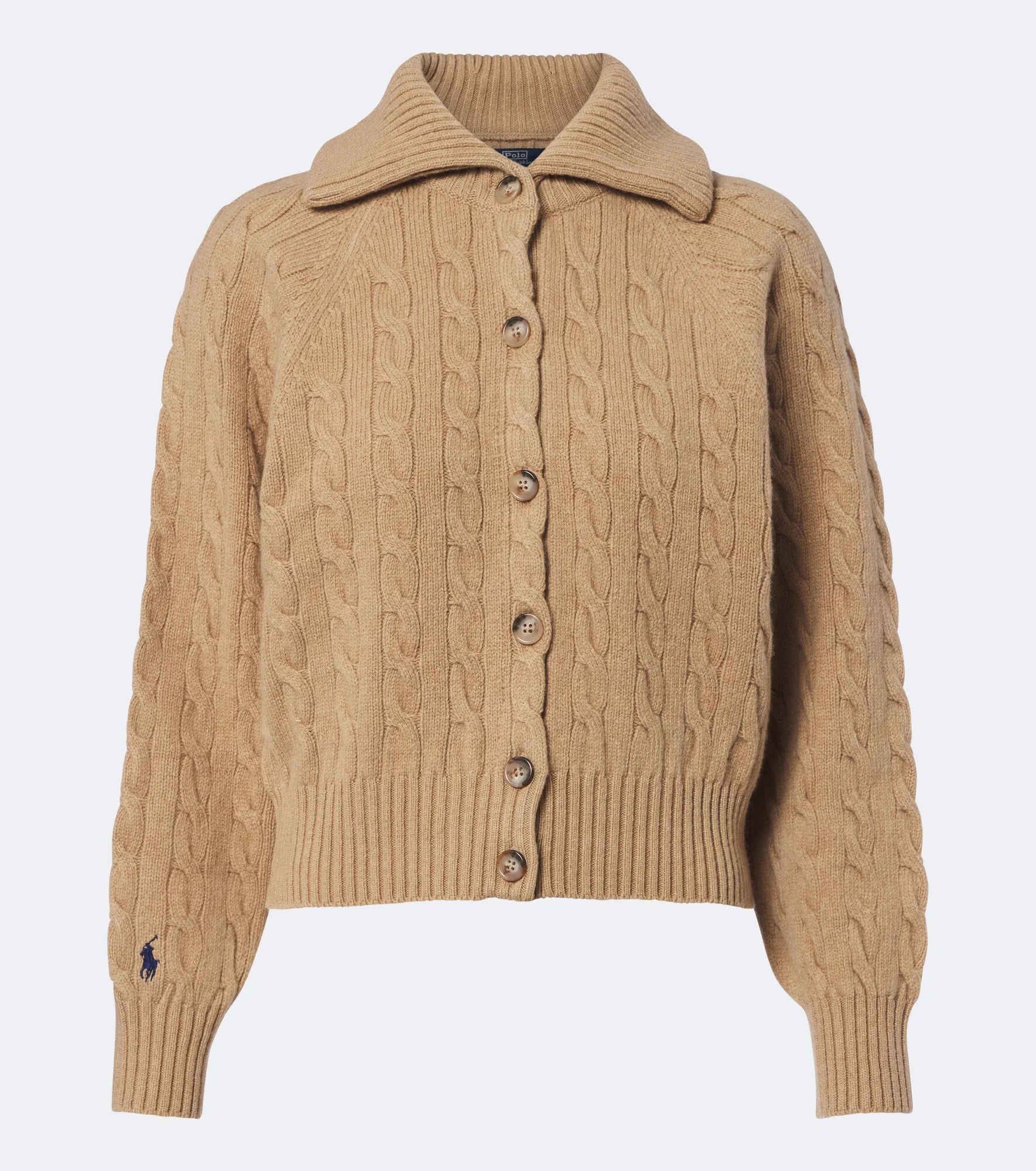 Cable-knit wool and cashmere cardigan - 1