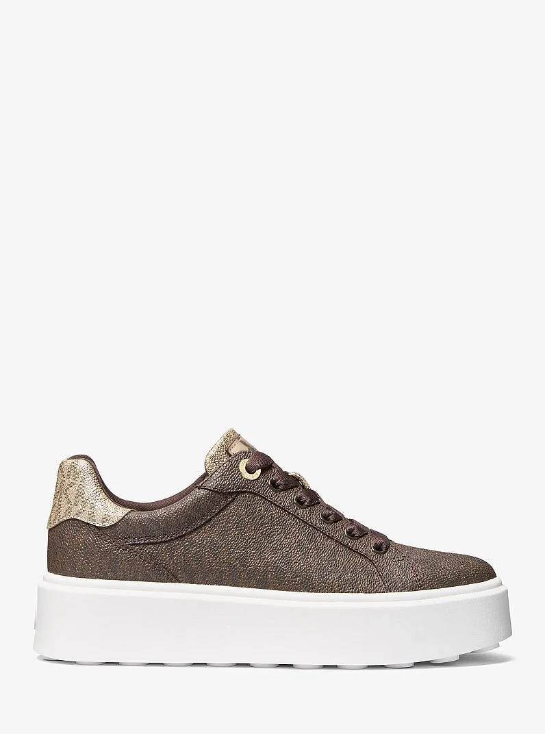 Romey Metallic Two-Tone Signature Logo Platform Sneaker - 1