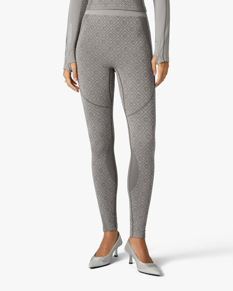 Light Grey Seamless Monogram Leggings 4