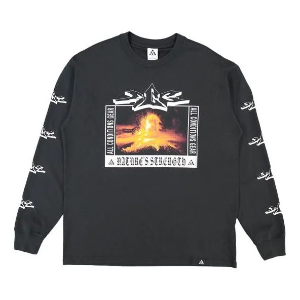 Men's Nike Acg Printing Round Neck Pullover Black DJ1140-010 - 1