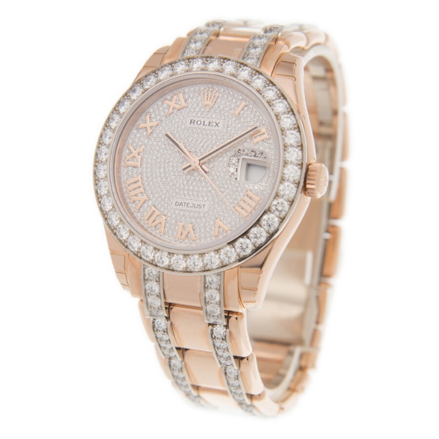 Rolex Pearlmaster 39 Diamond Pave Dial Men's 18kt Rose Gold Pearlmaster Watch 86285DRPM - 4