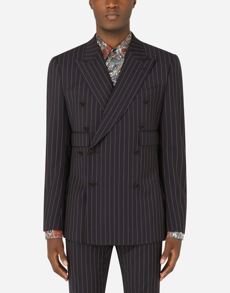 Double-breasted pinstripe stretch wool Sicily-fit suit - 4