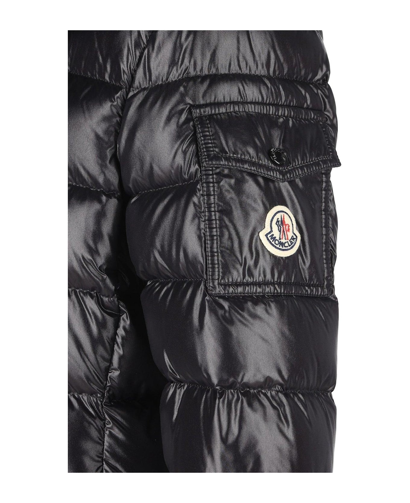 Moncler Logo Patch Hooded Down Coat | italist | REVERSIBLE