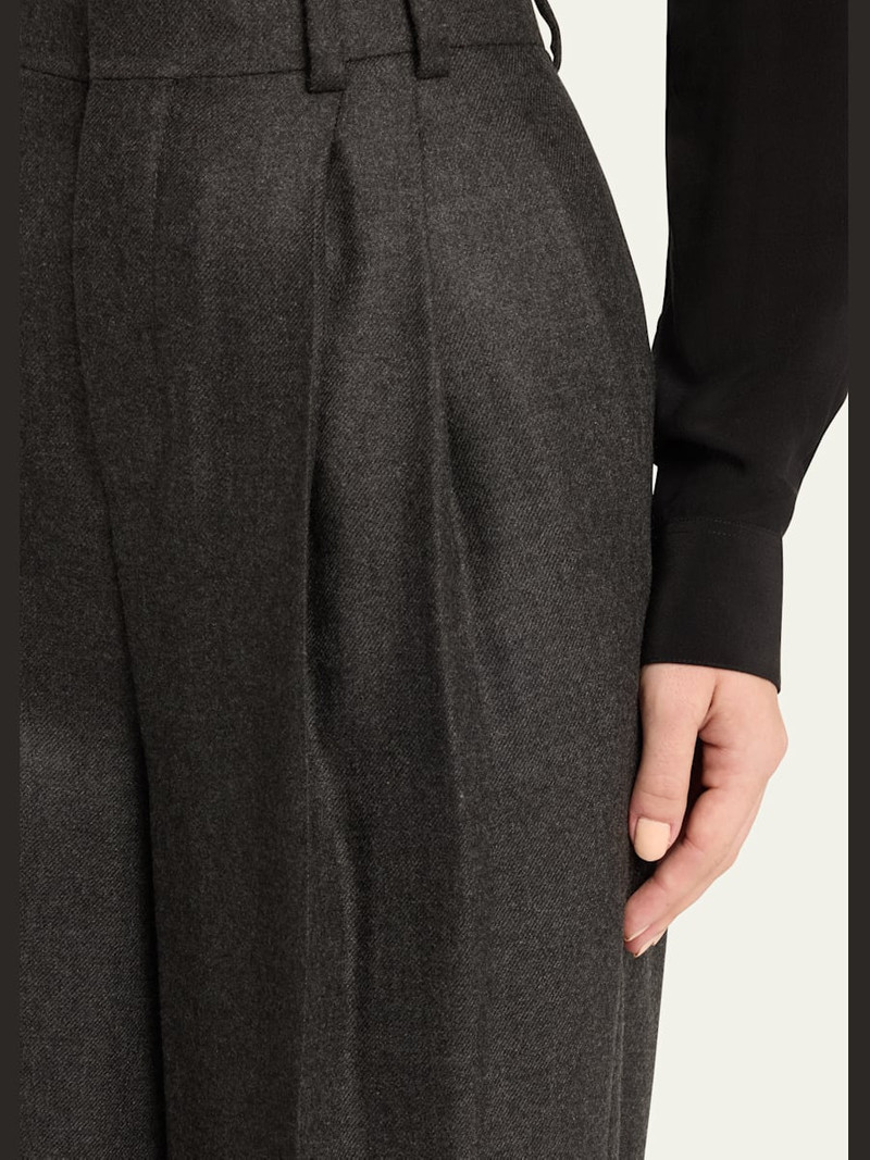 SAINT LAURENT Wide-Leg Tailored Pants with Pleating outlook