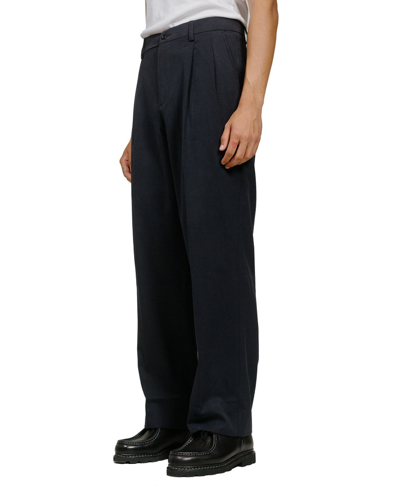 NORSE PROJECTS Benn Relaxed Cotton Wool Twill Pleated Trouser Dark Navy outlook