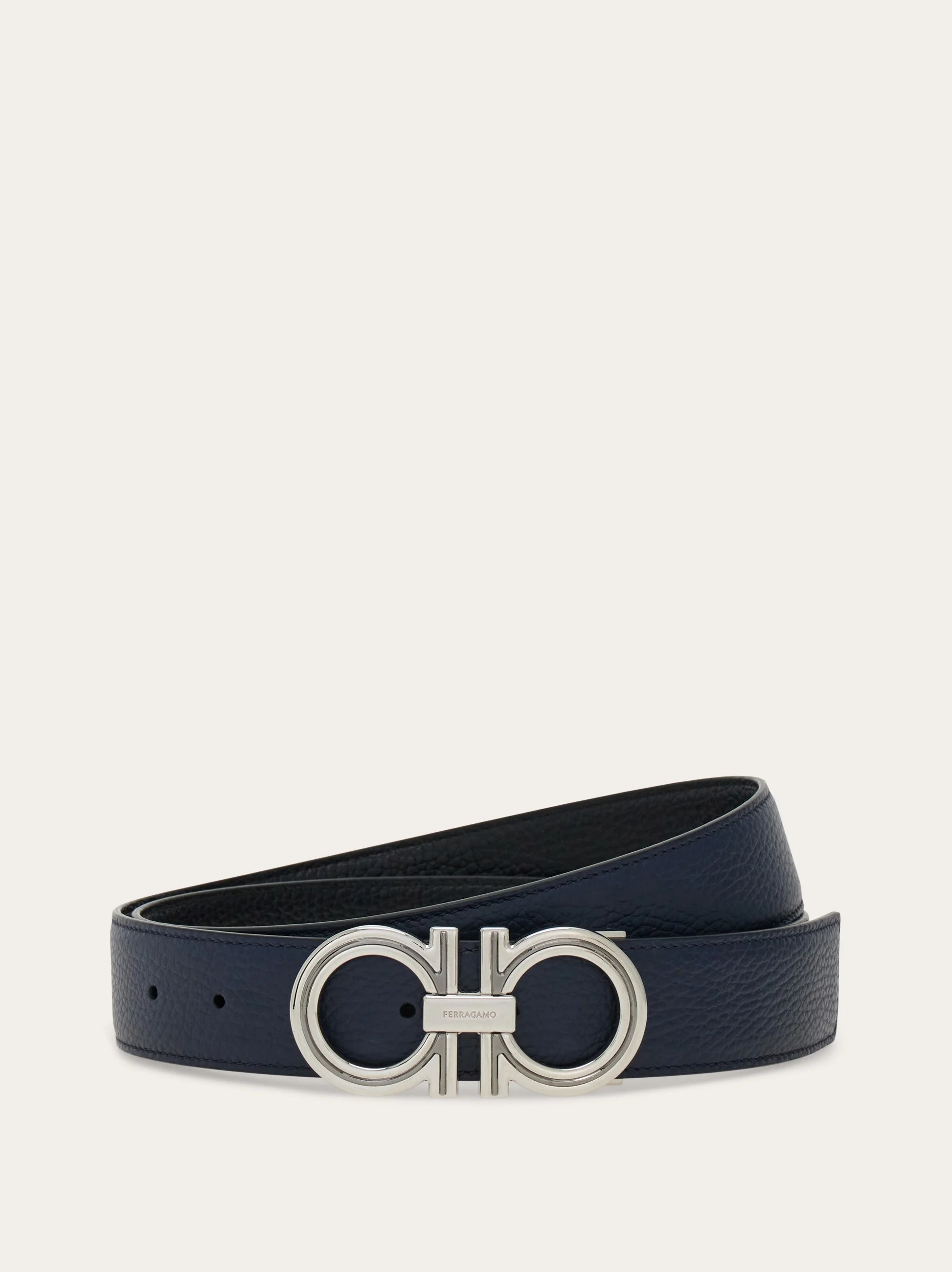 Reversible and adjustable Gancini belt - 1
