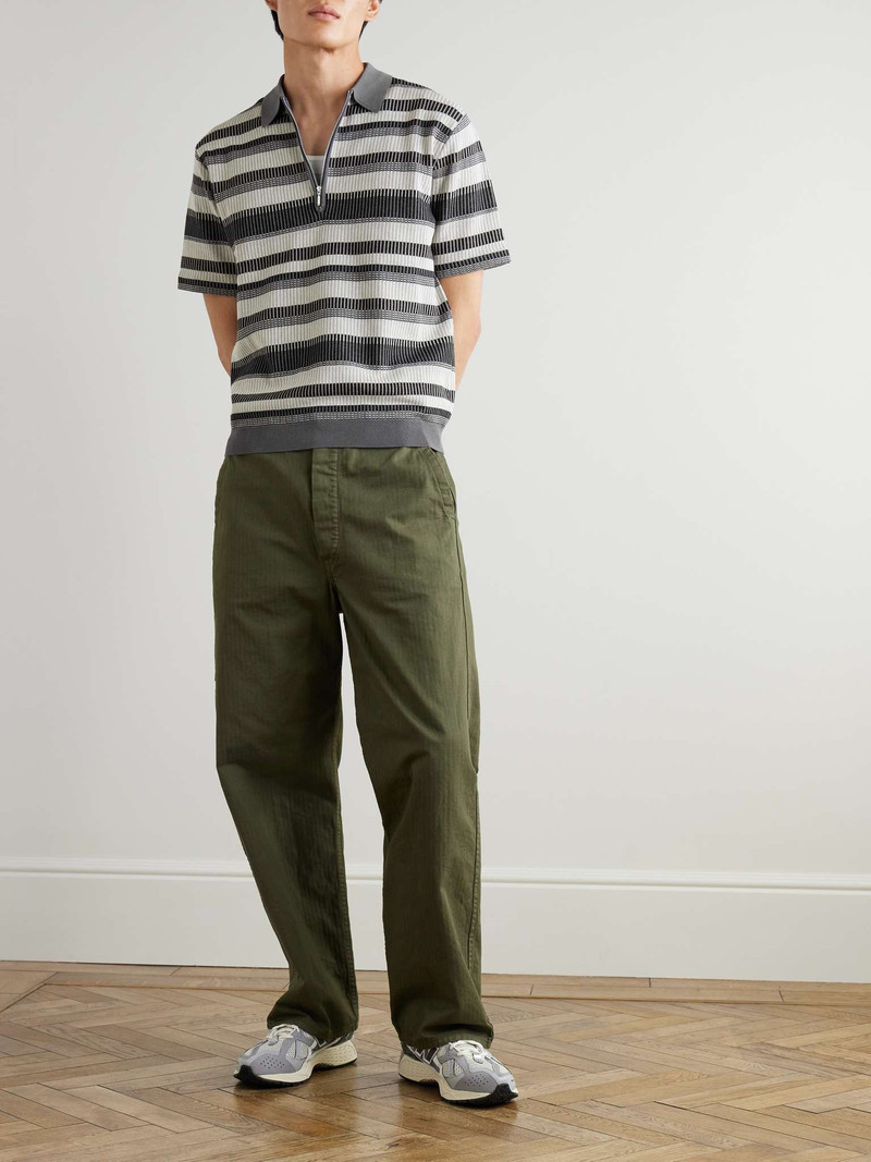 BEAMS PLUS Striped Cotton Polo Shirt outlook