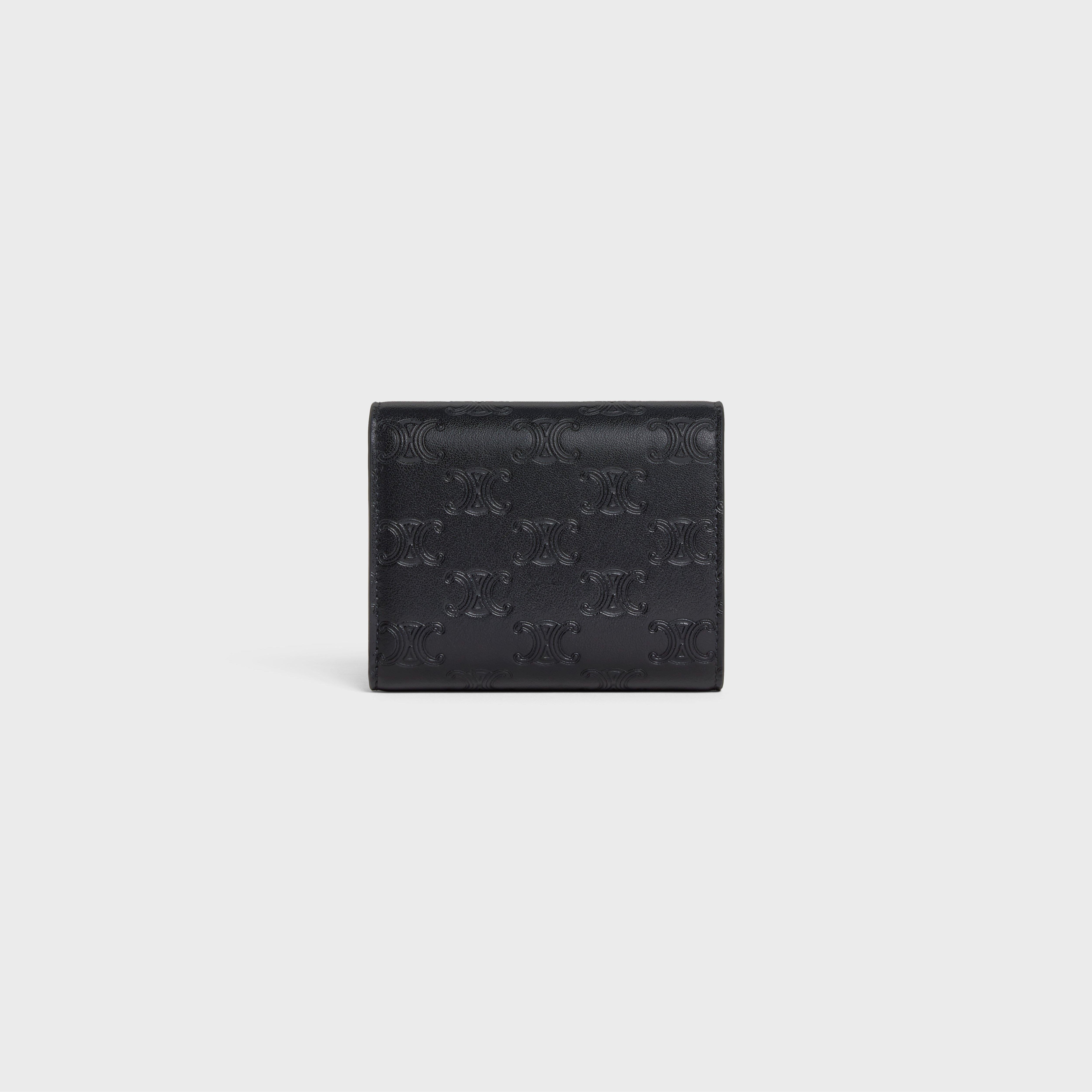 Small trifold wallet in Embossed smooth calfskin 3
