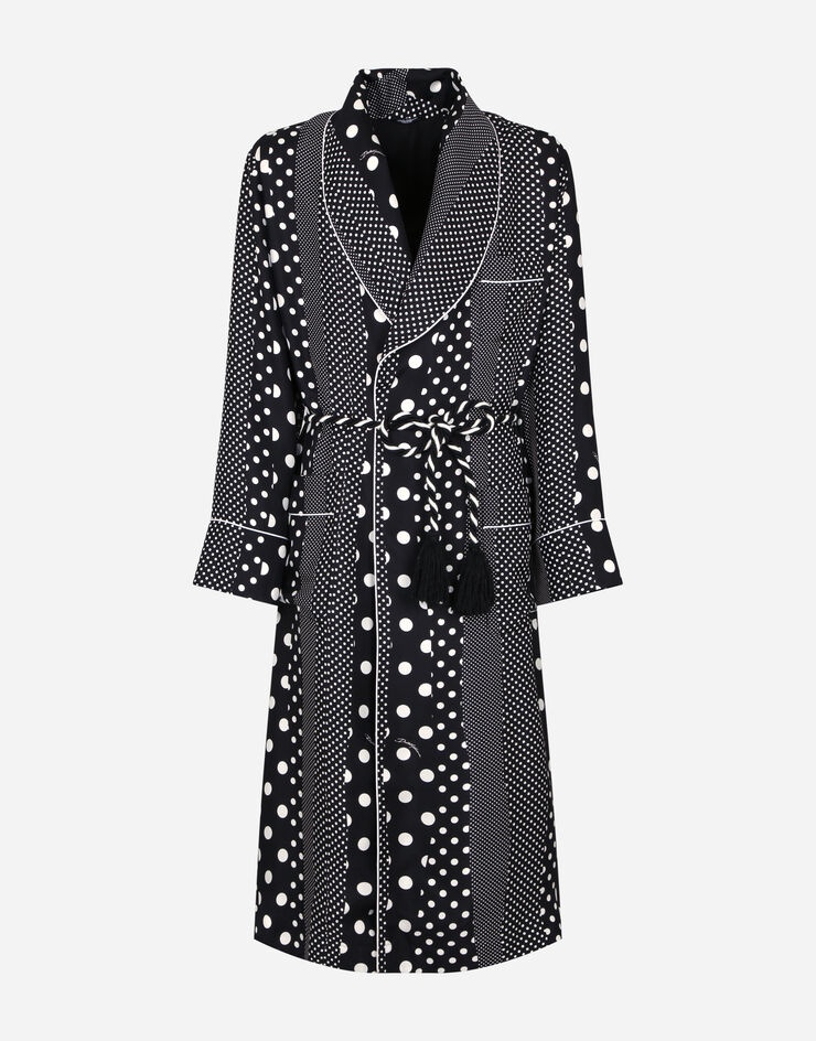 Silk robe with polka-dot print - 3