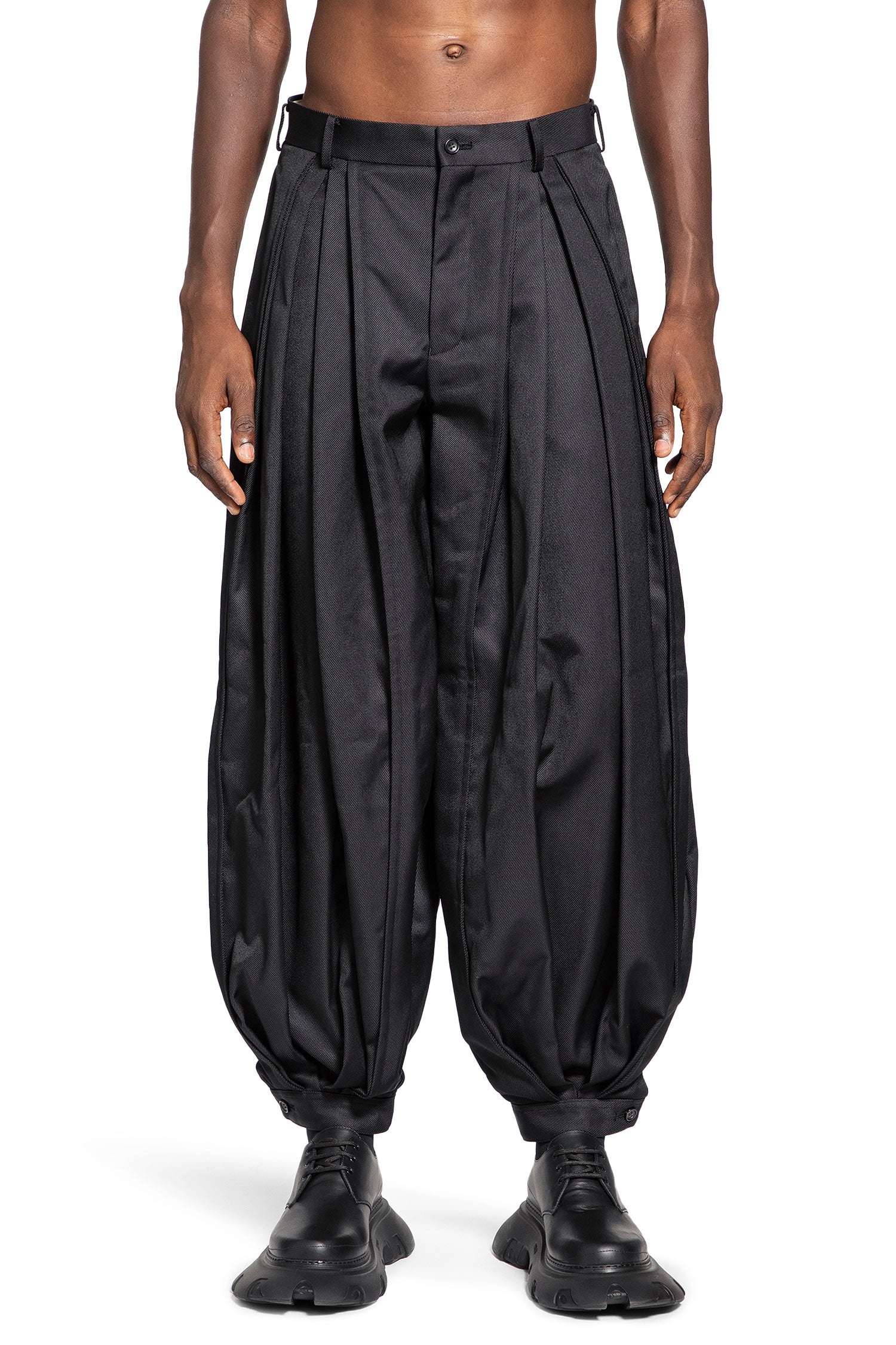 パンツ 90s COMME des GARCONS HOMME NYLON PANTS Comme des Garçons Homme Belted Pants in Khaki | SVD